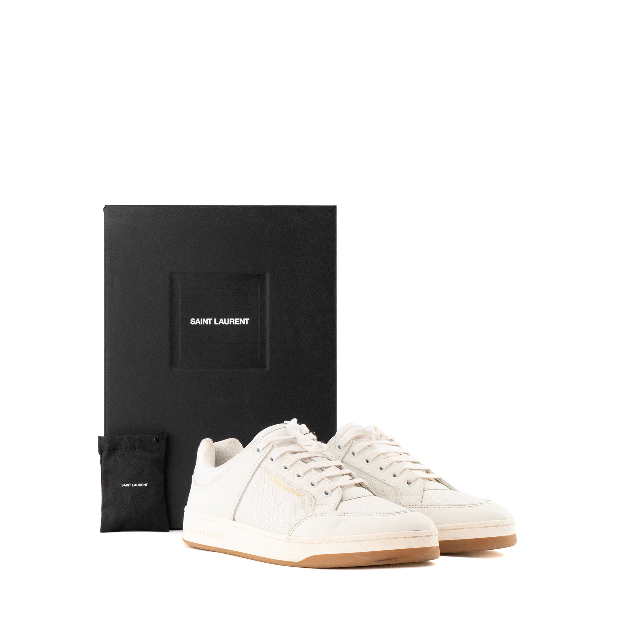 SAINT LAURENT - Sneakers SL/61 Saint Laurent en cuir blanc (T45)