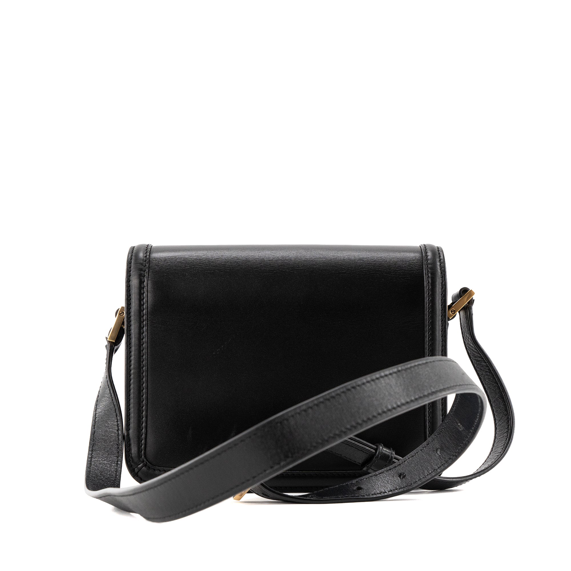 SAINT LAURENT - Sac à bandoulière Solferino small Saint Laurent en cuir lisse noir