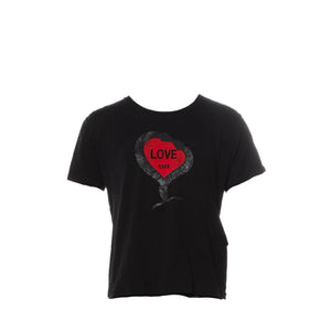 SAINT LAURENT - Love Saint Laurent black cotton T-shirt (S)