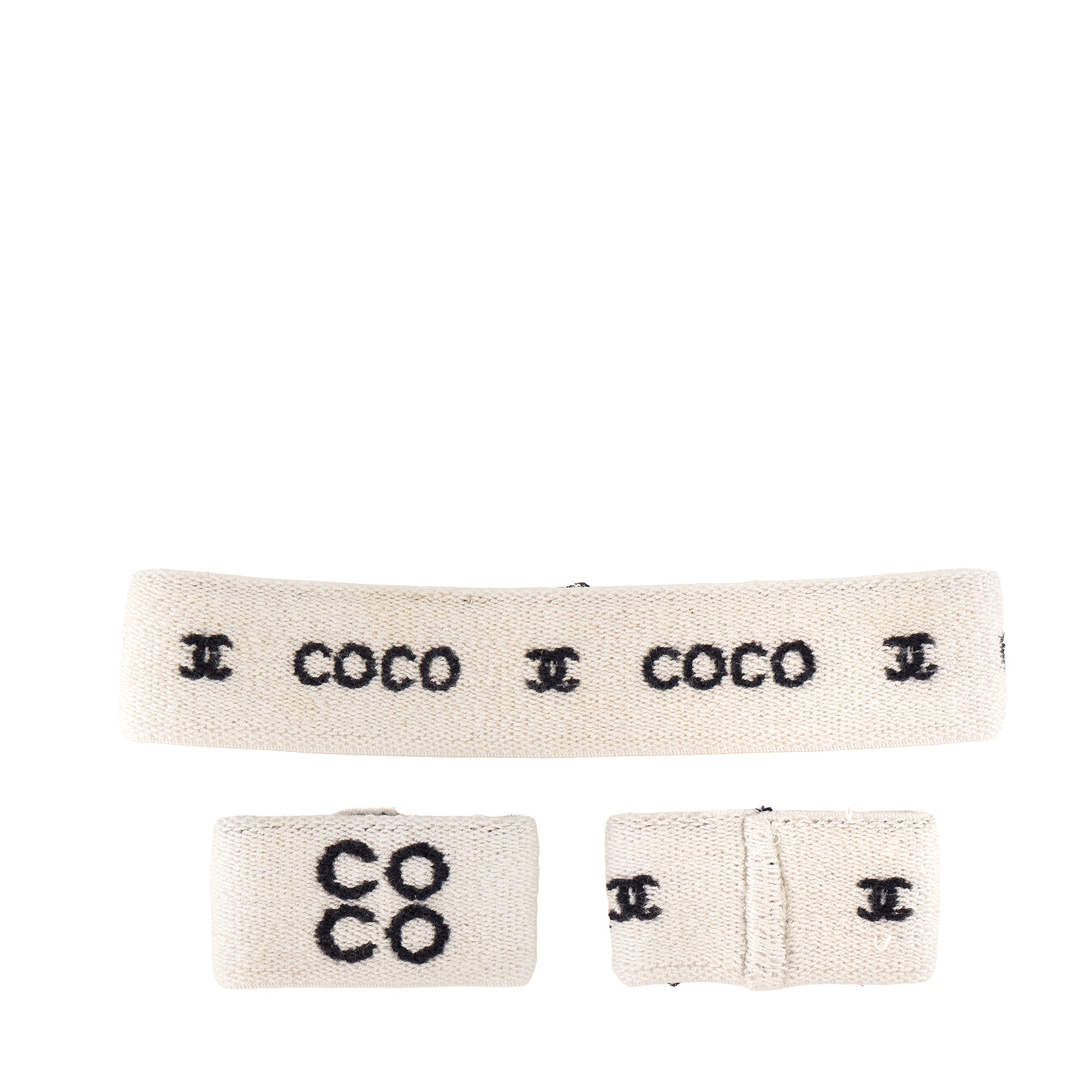 CHANEL - Set d'accessoires Tennis Coco Chanel en coton blanc et noir