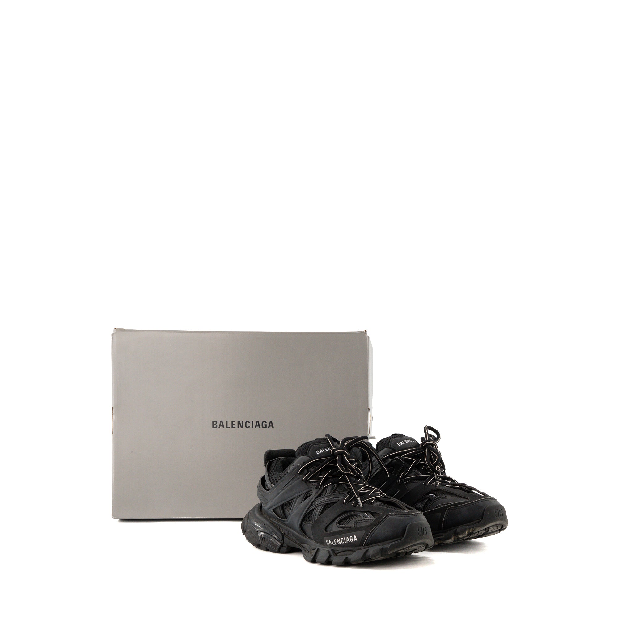 BALENCIAGA - Sneakers Track Balenciaga en toile et cuir noir (T38)