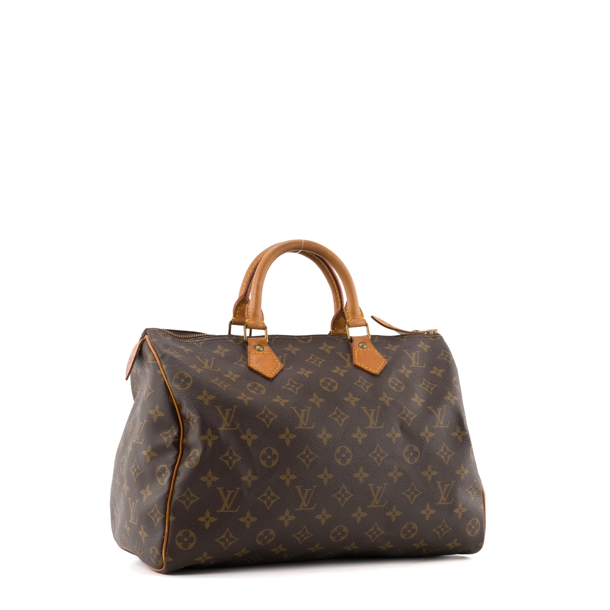 LOUIS VUITTON - Sac à main Speedy 35 Louis Vuitton en toile enduite monogrammée vintage