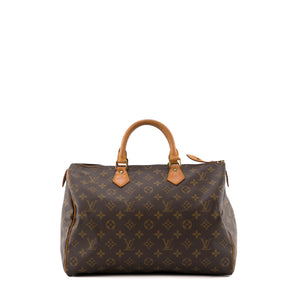 LOUIS VUITTON - Sac à main Speedy 35 Louis Vuitton en toile enduite monogrammée vintage