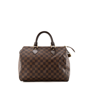 LOUIS VUITTON - Sac à main Speedy 30 Louis Vuitton en toile enduite damier ébène