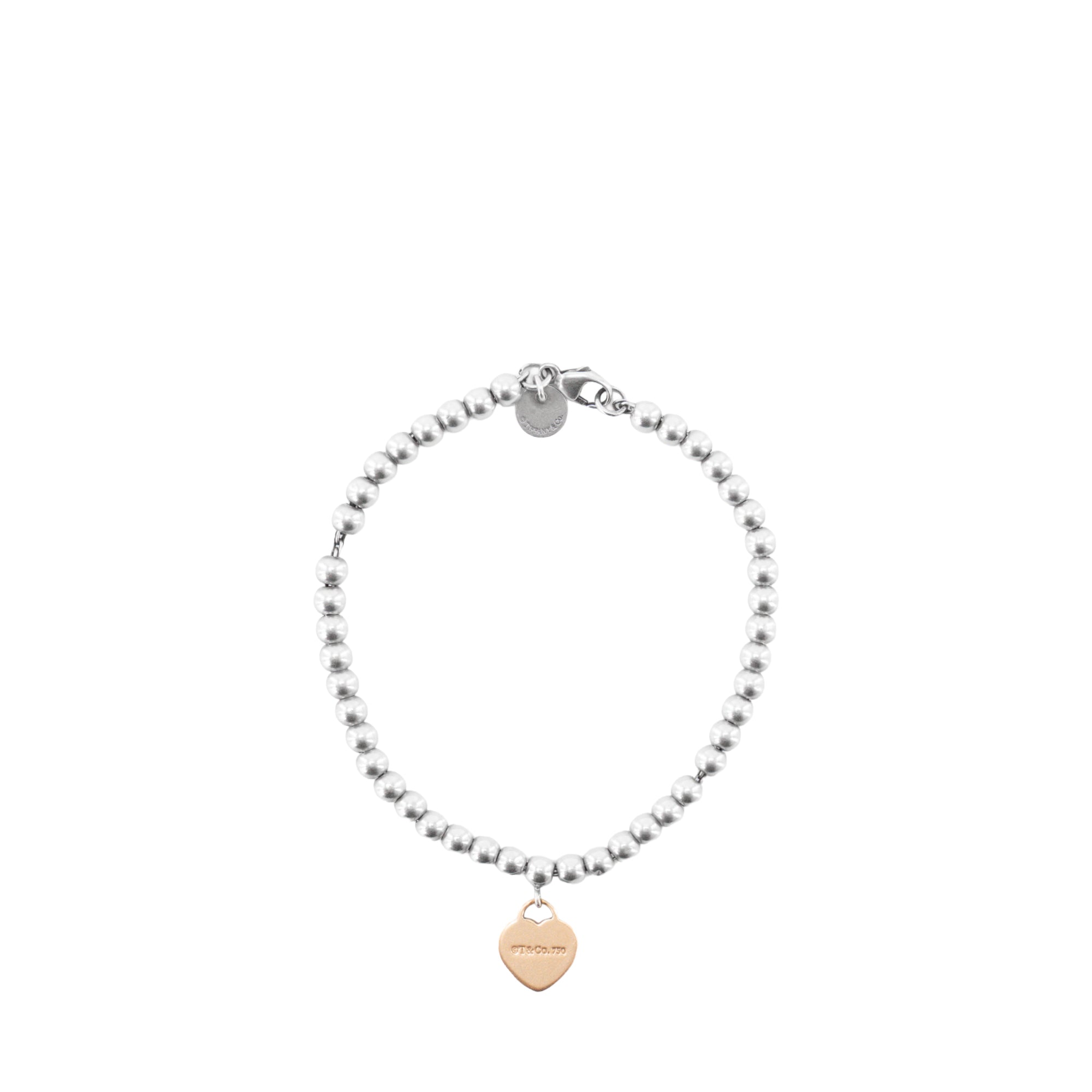 TIFFANY & CO - Bracelet Return to Tiffany Plaque Coeur Tiffany & Co en argent et or rose