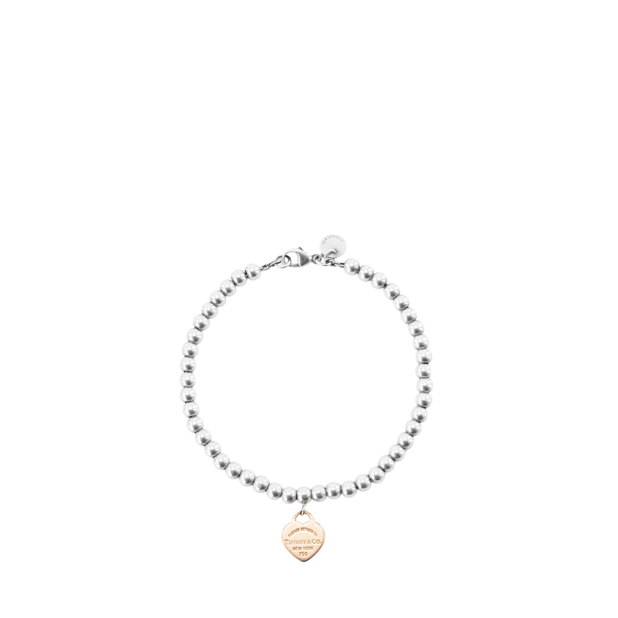 TIFFANY & CO - Bracelet Return to Tiffany Plaque Coeur Tiffany & Co en argent et or rose