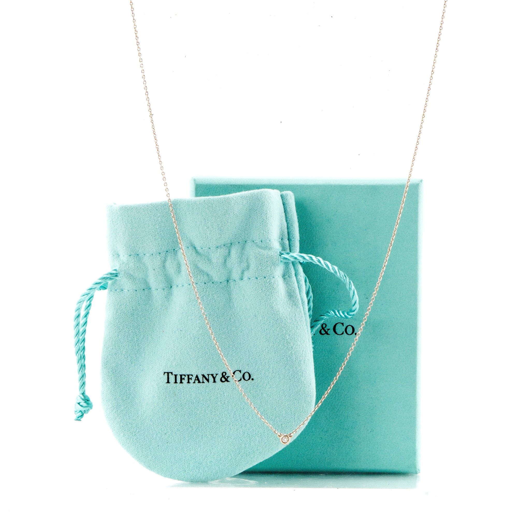 TIFFANY & CO - Collier pendentif Diamonds by the Yard Tiffany & Co en argent et diamant