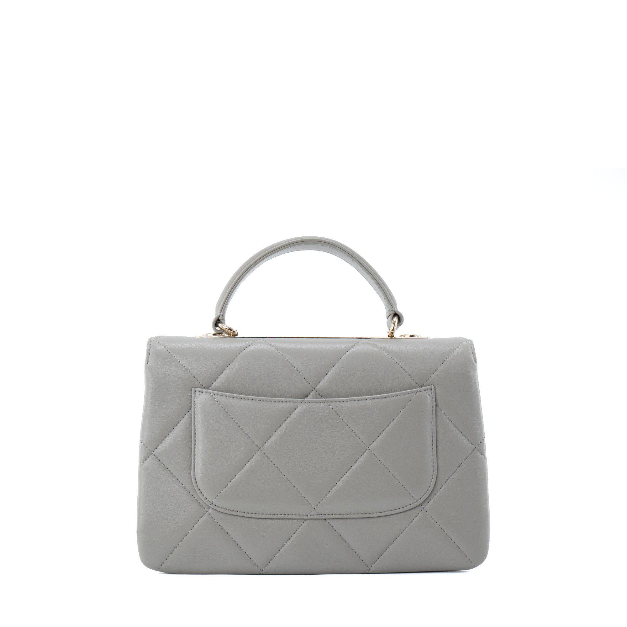 CHANEL - Sac à épaule Trendy CC Chanel en cuir lisse gris