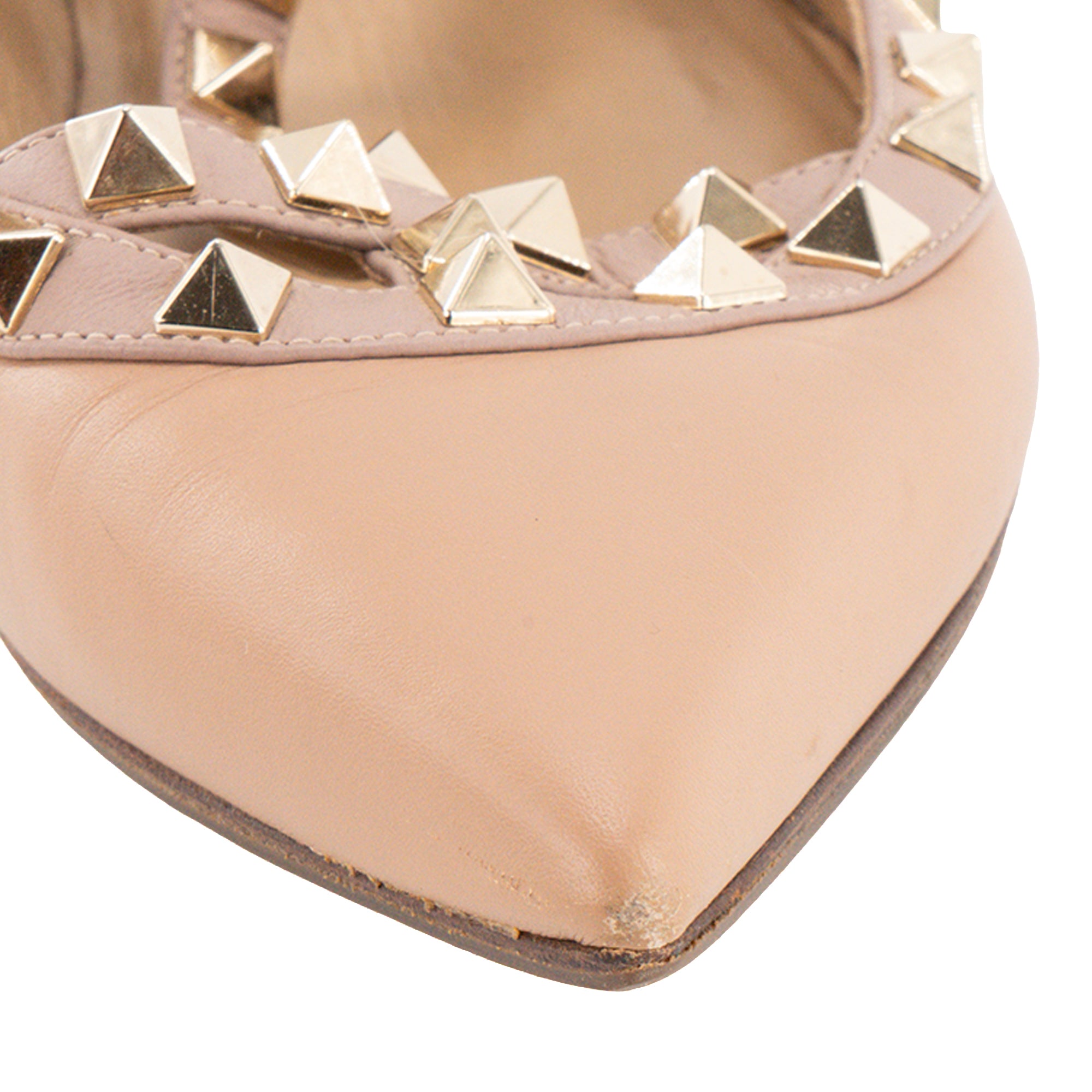VALENTINO - Ballerines Rockstud Valentino en cuir beige (T36,5)