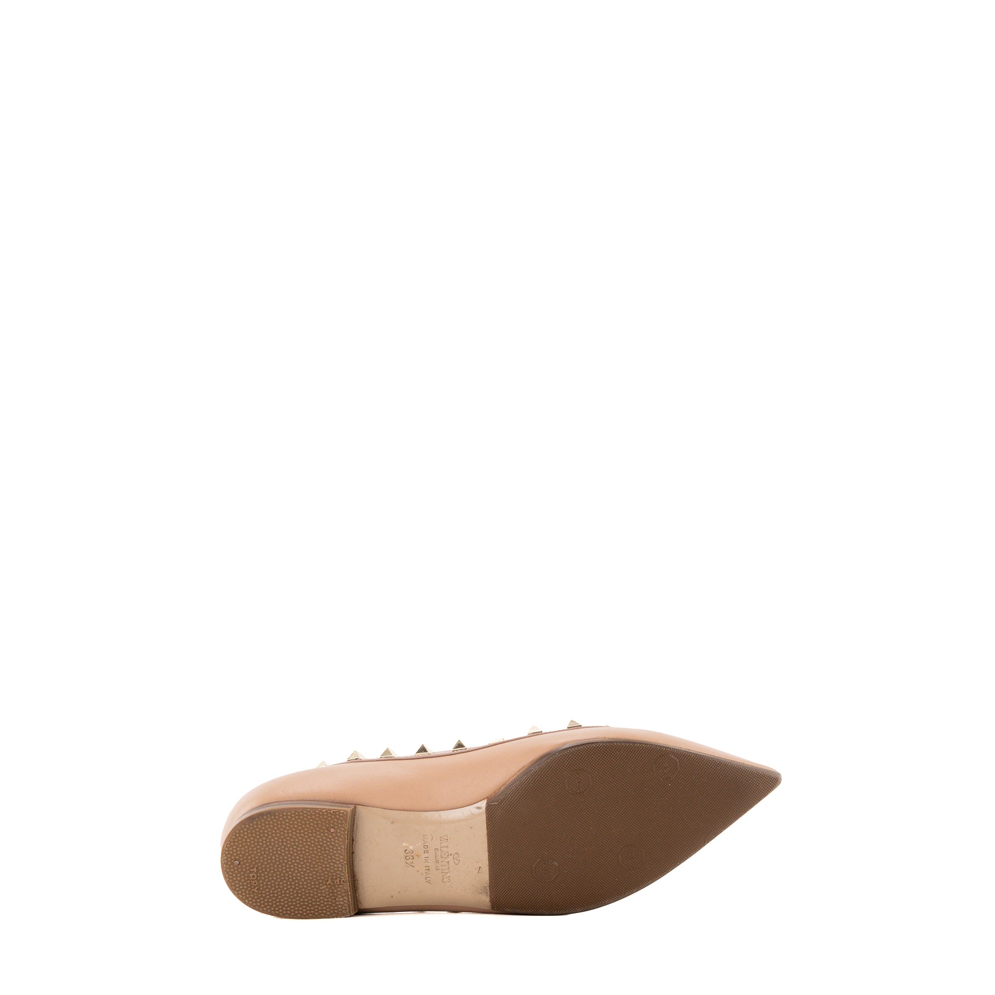 VALENTINO - Ballerines Rockstud Valentino en cuir beige (T36,5)