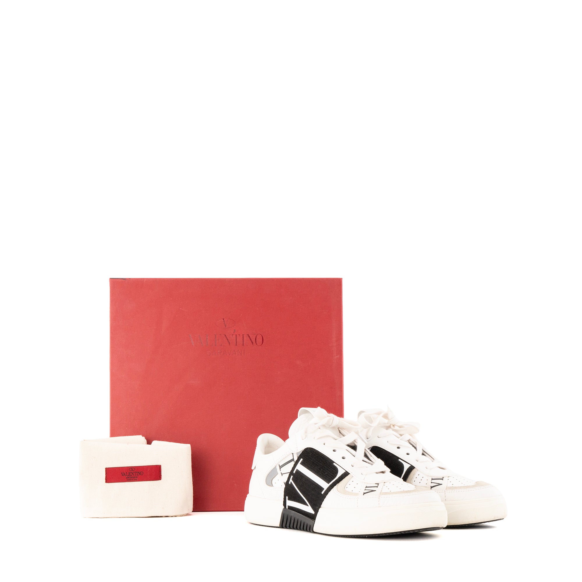VALENTINO - Baskets VLTN Valentino en cuir lisse blanc (T36)