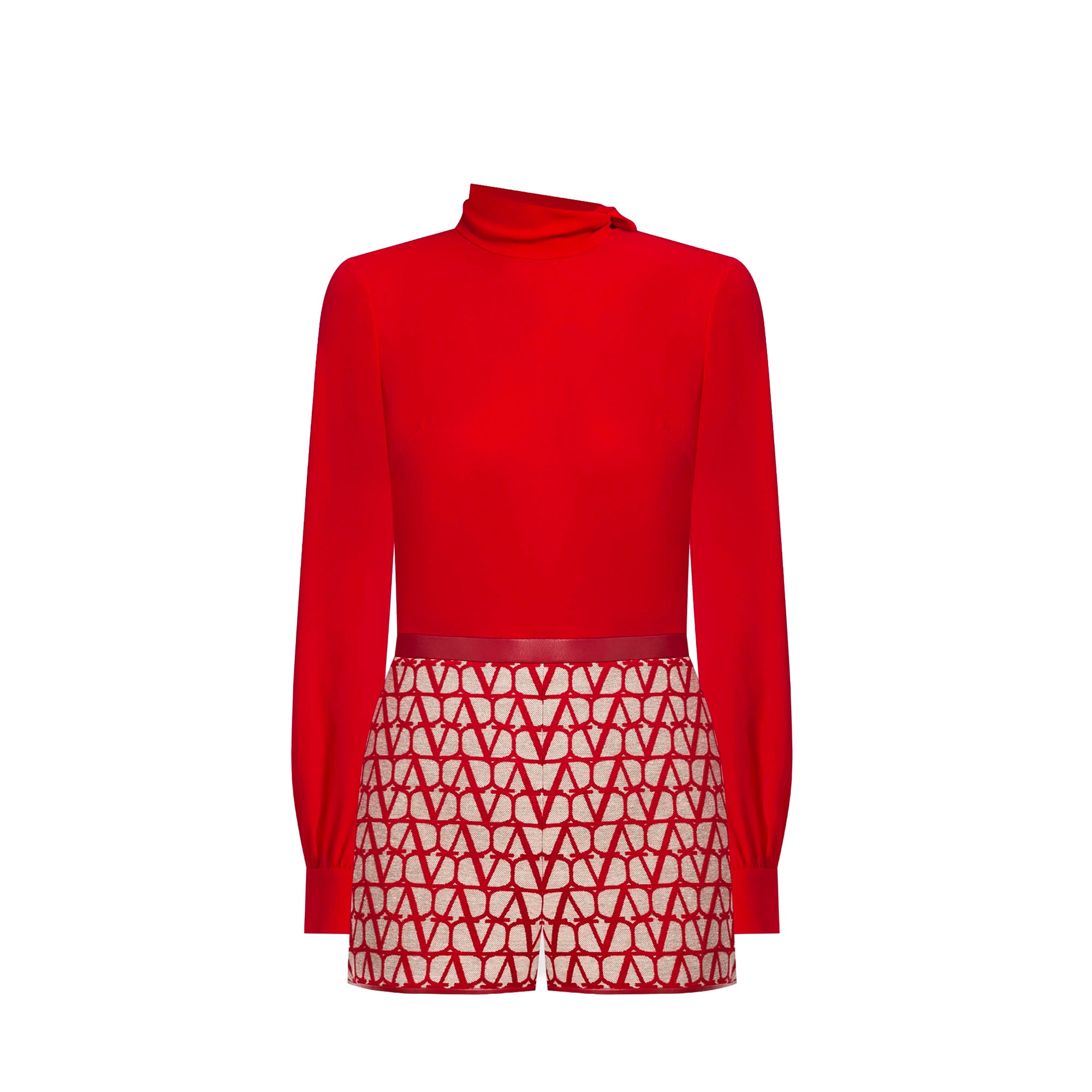 VALENTINO - Combinaison Valentino en soie et polyester rouges (T44)