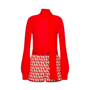 VALENTINO - Combinaison Valentino en soie et polyester rouges (T44)
