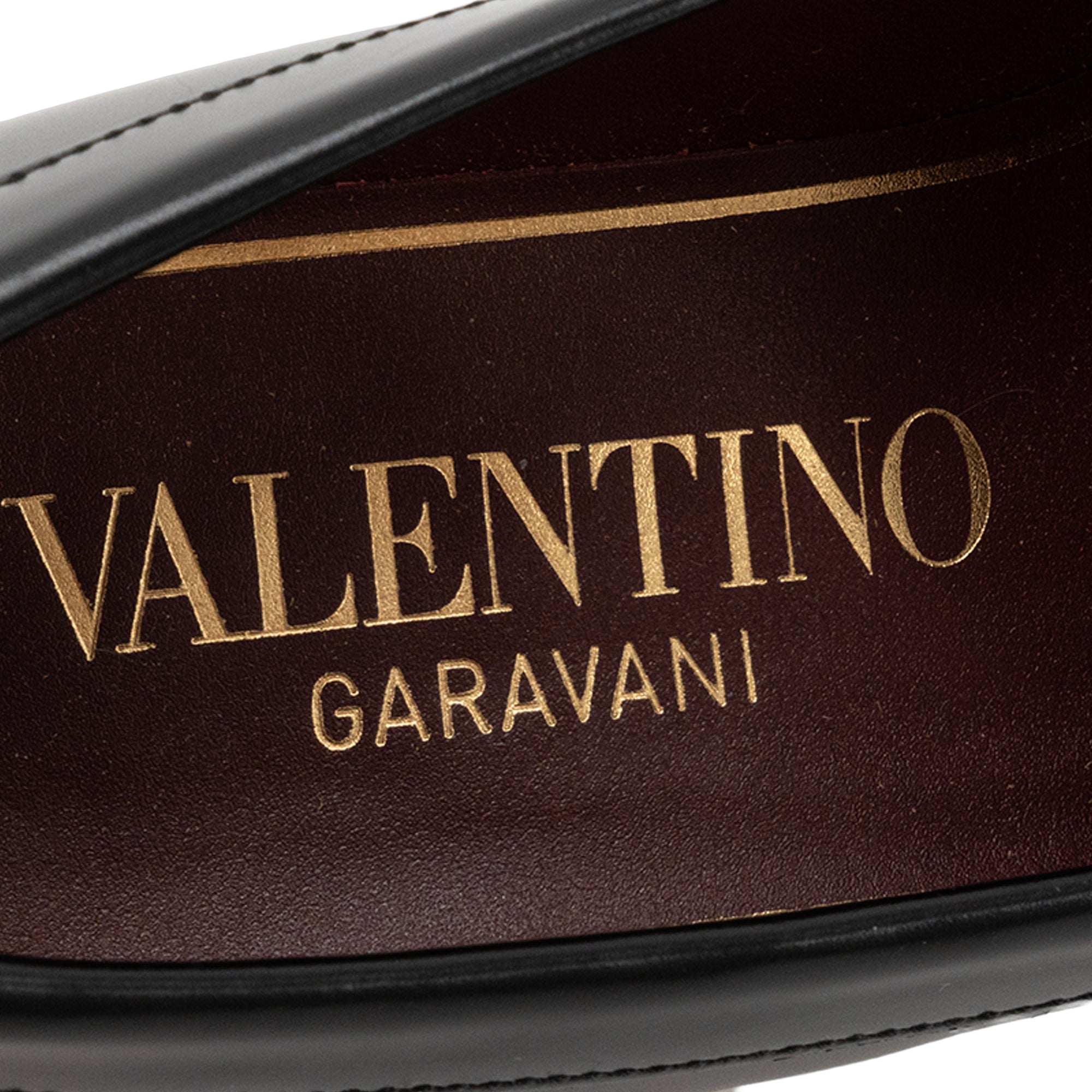 VALENTINO - Mocassin Vlogo Valentino en cuir noir (T37,5)