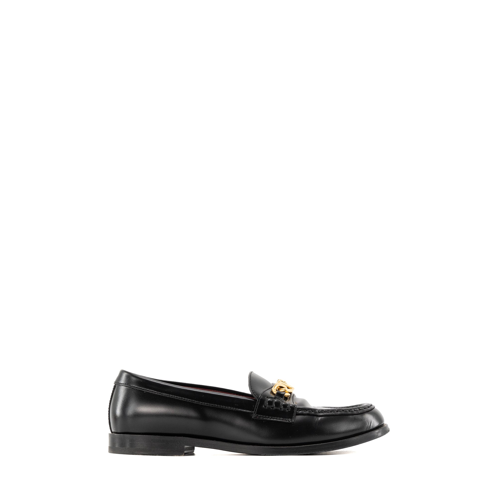 VALENTINO - Mocassin Vlogo Valentino en cuir noir (T37,5)