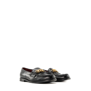 VALENTINO - Mocassin Vlogo Valentino en cuir noir (T37,5)