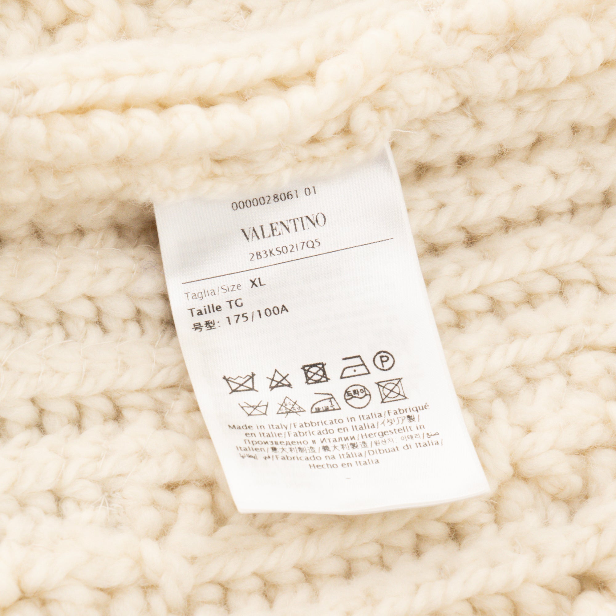 VALENTINO - Poncho Valentino en laine blanche (XL)