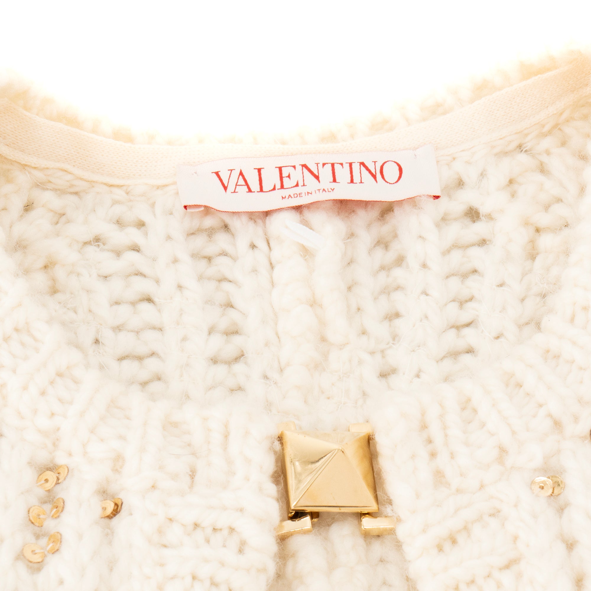 VALENTINO - Poncho Valentino en laine blanche (XL)