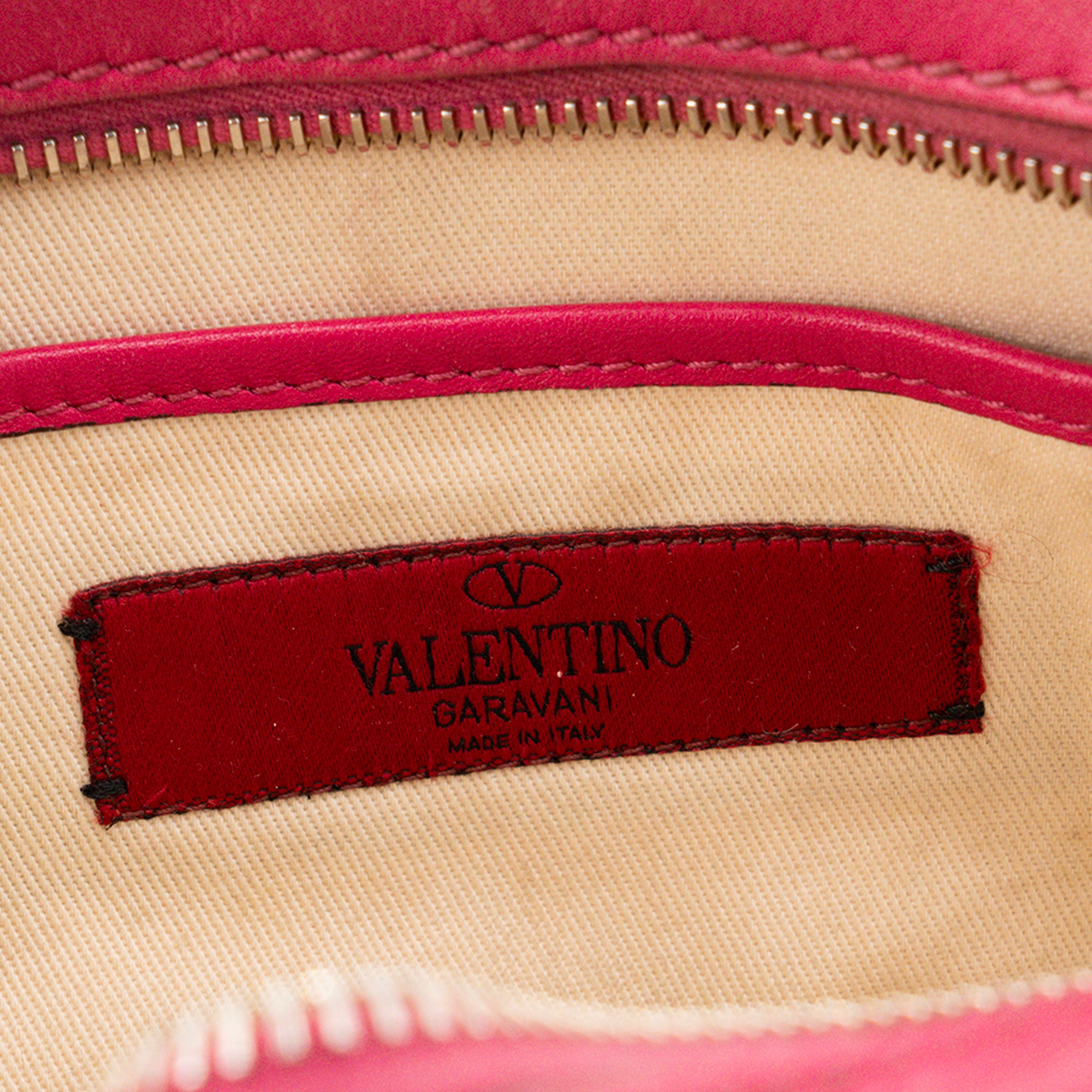 VALENTINO - Sac à bandoulière Rockstud Small Valentino en cuir lisse rose fuchsia