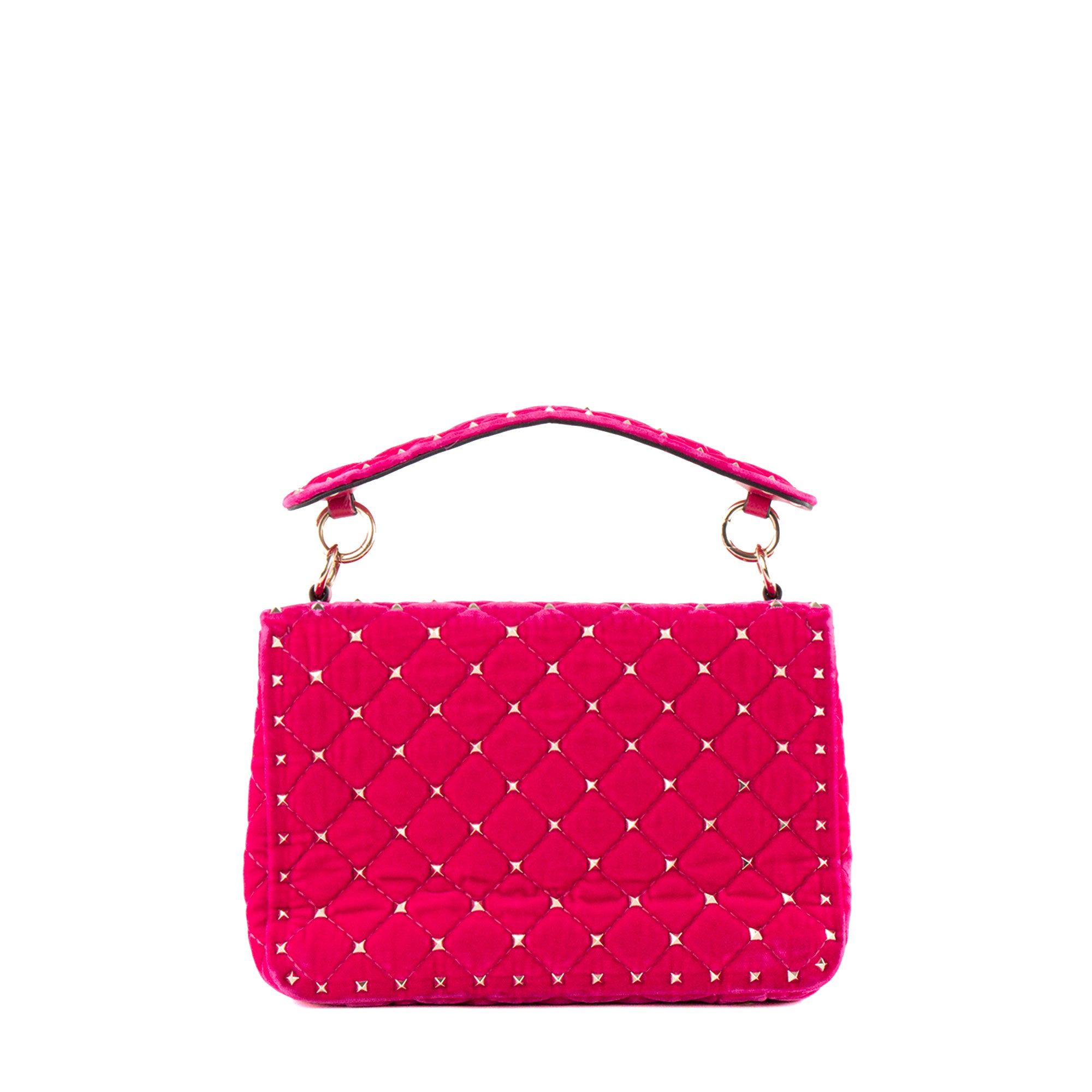 VALENTINO - Sac à bandoulière Rockstud Spike Valentino en velours rose