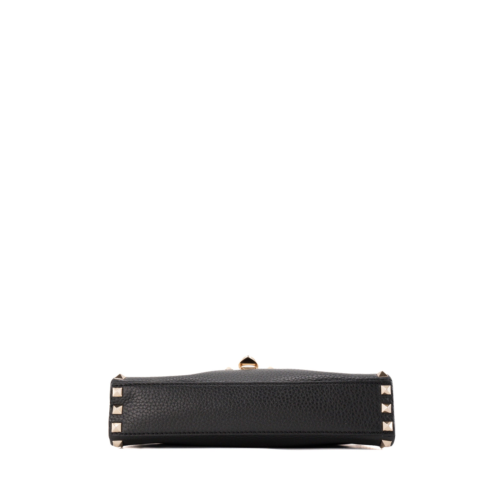 VALENTINO - Sac à bandoulière Rockstud Valentino en cuir grainé noir et studs dorés