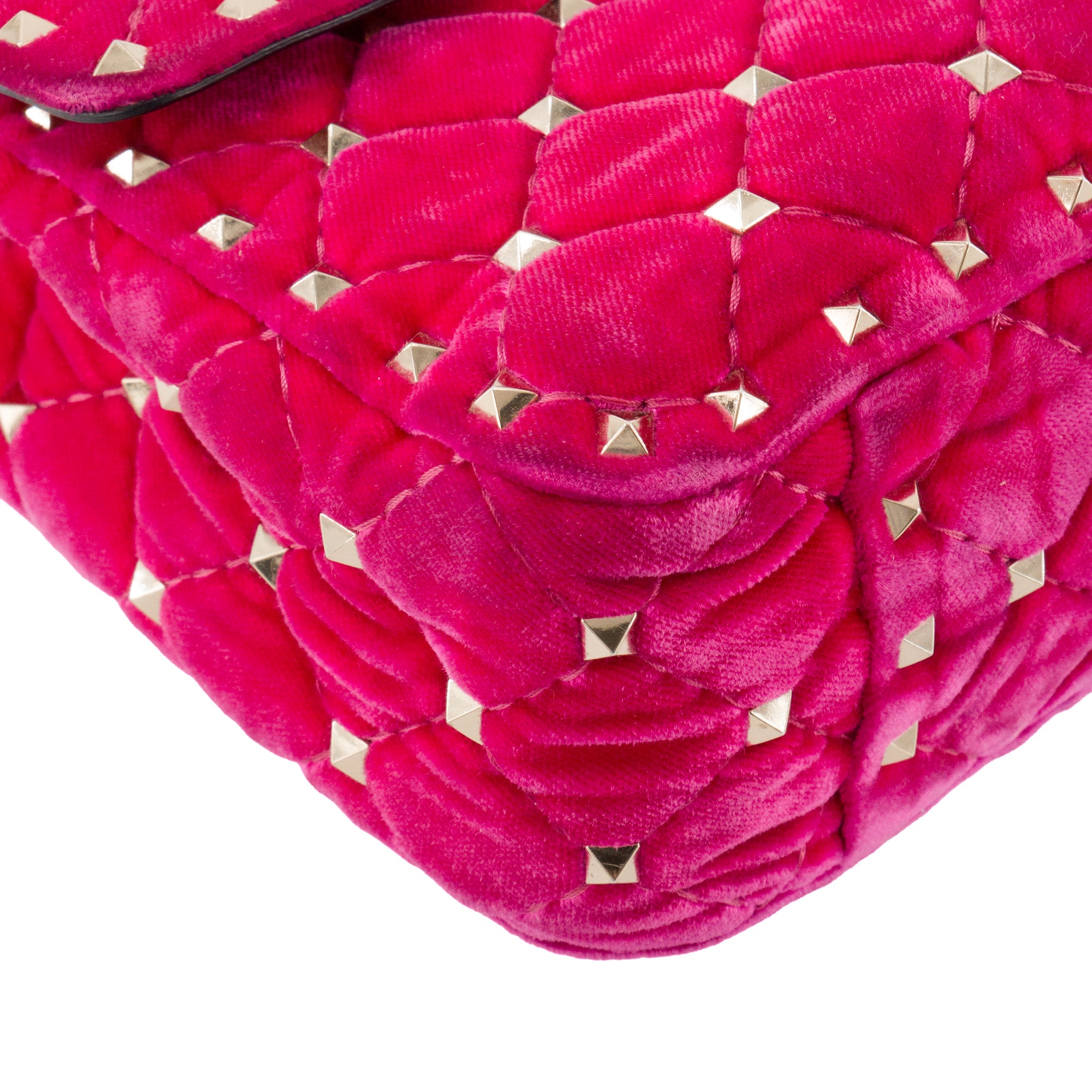 VALENTINO - Sac à bandoulière Rockstud Valentino en velours rose