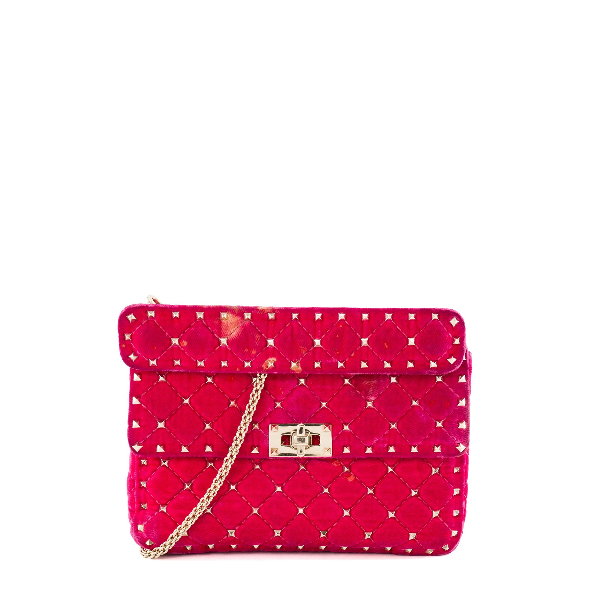 VALENTINO - Sac à bandoulière Rockstud Valentino en velours rose