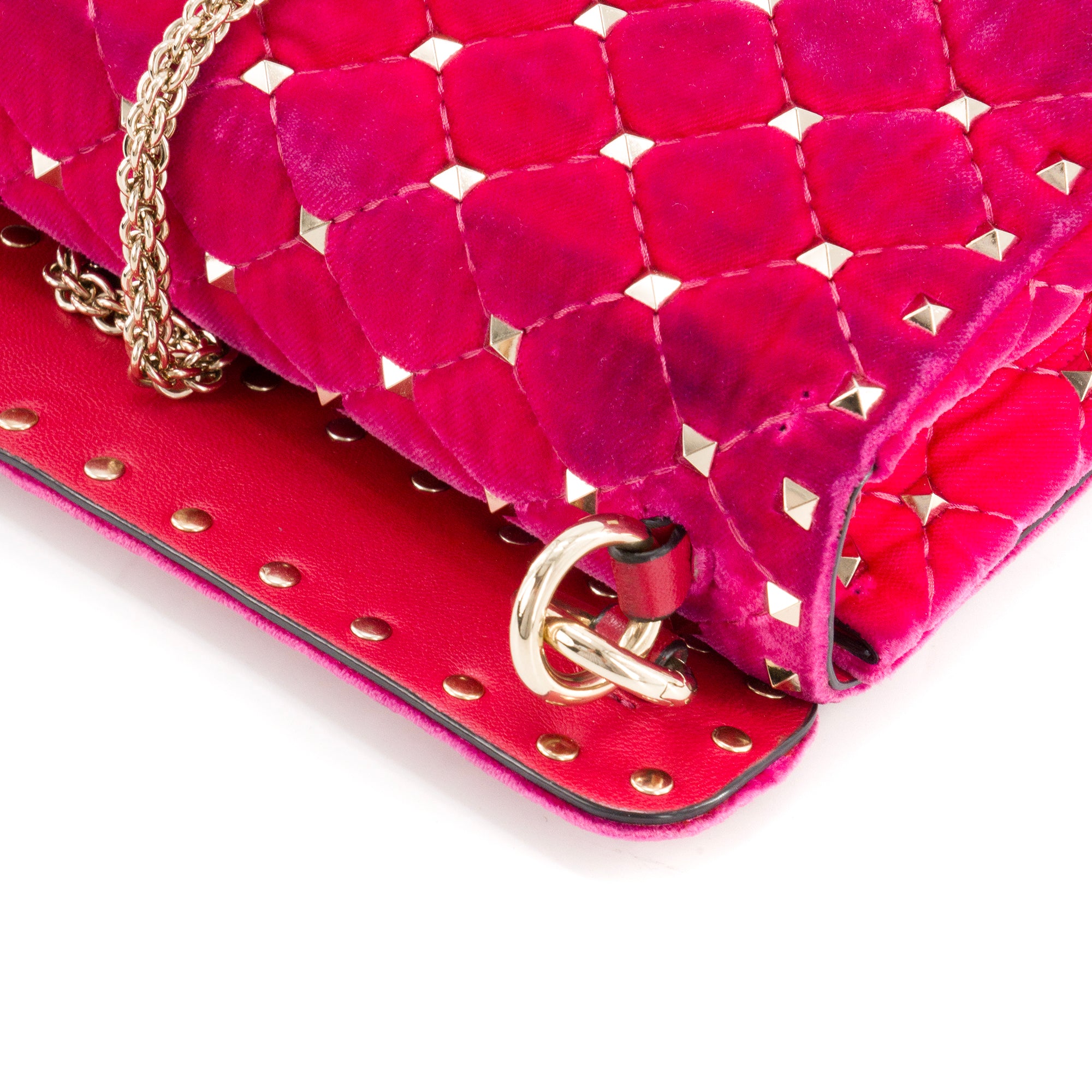 VALENTINO - Sac à bandoulière Rockstud Valentino en velours rose