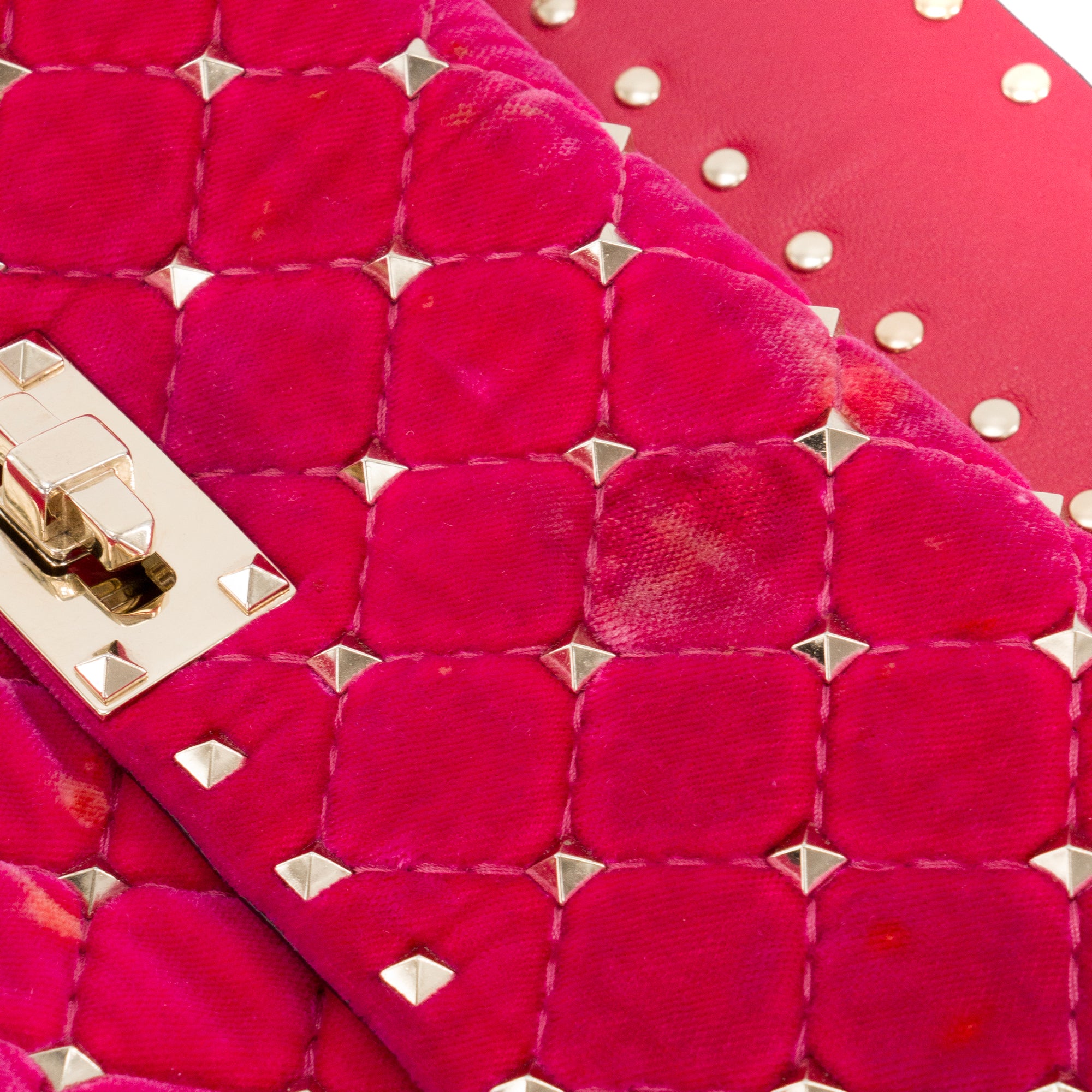 VALENTINO - Sac à bandoulière Rockstud Valentino en velours rose