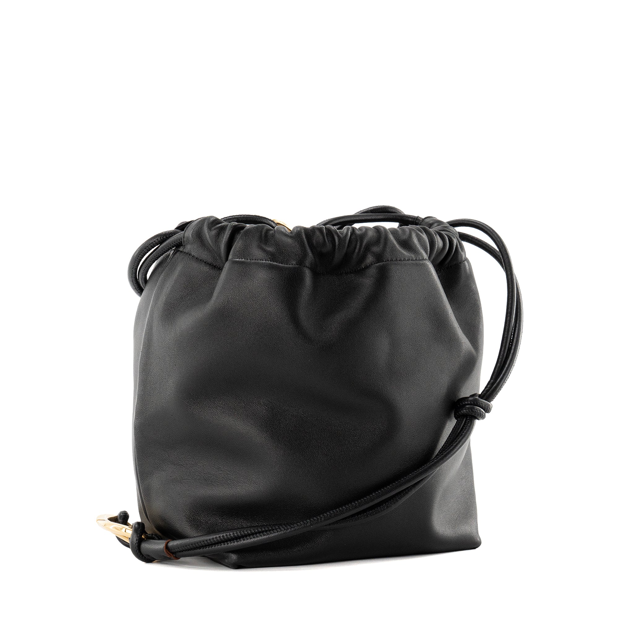 VALENTINO - Sac à bandoulière Seau Vlogo Valentino en cuir lisse noir