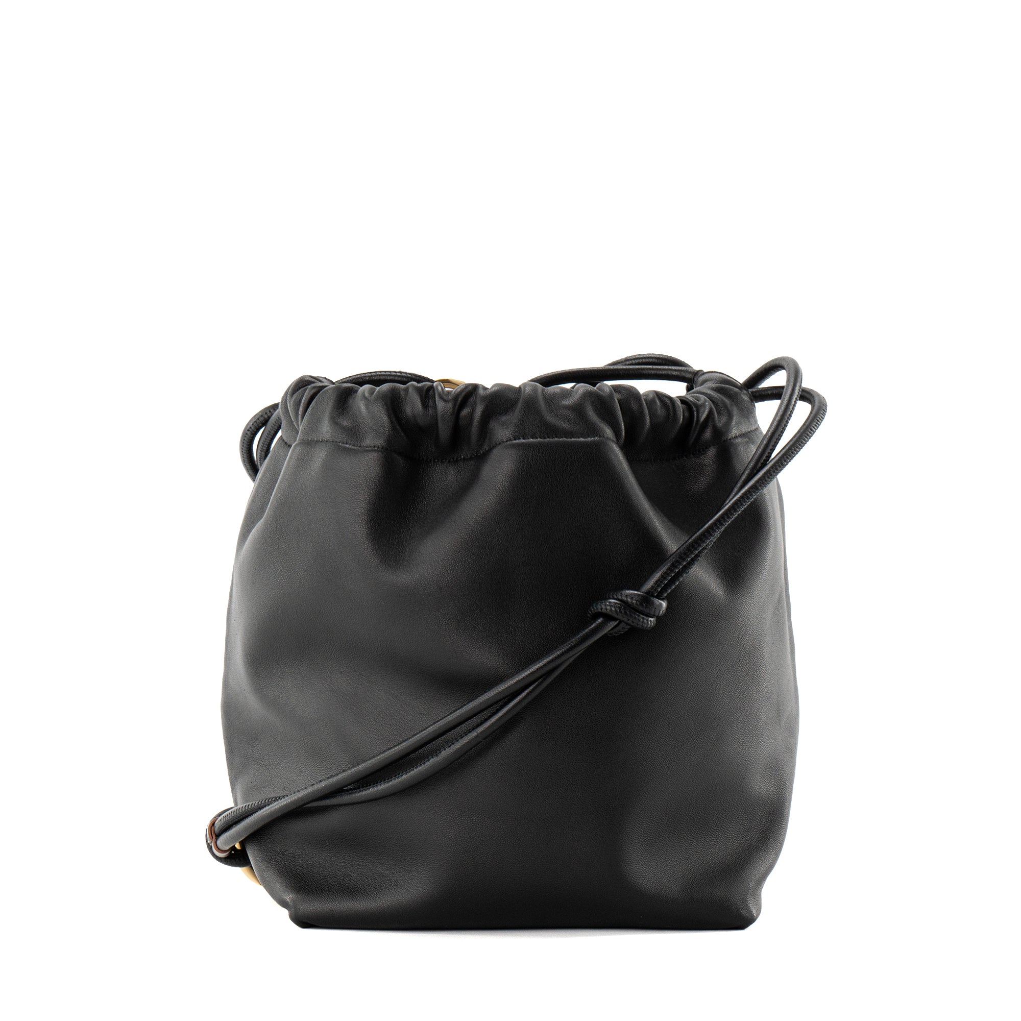 VALENTINO - Sac à bandoulière Seau Vlogo Valentino en cuir lisse noir