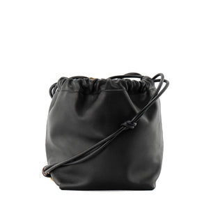VALENTINO - Sac à bandoulière Seau Vlogo Valentino en cuir lisse noir