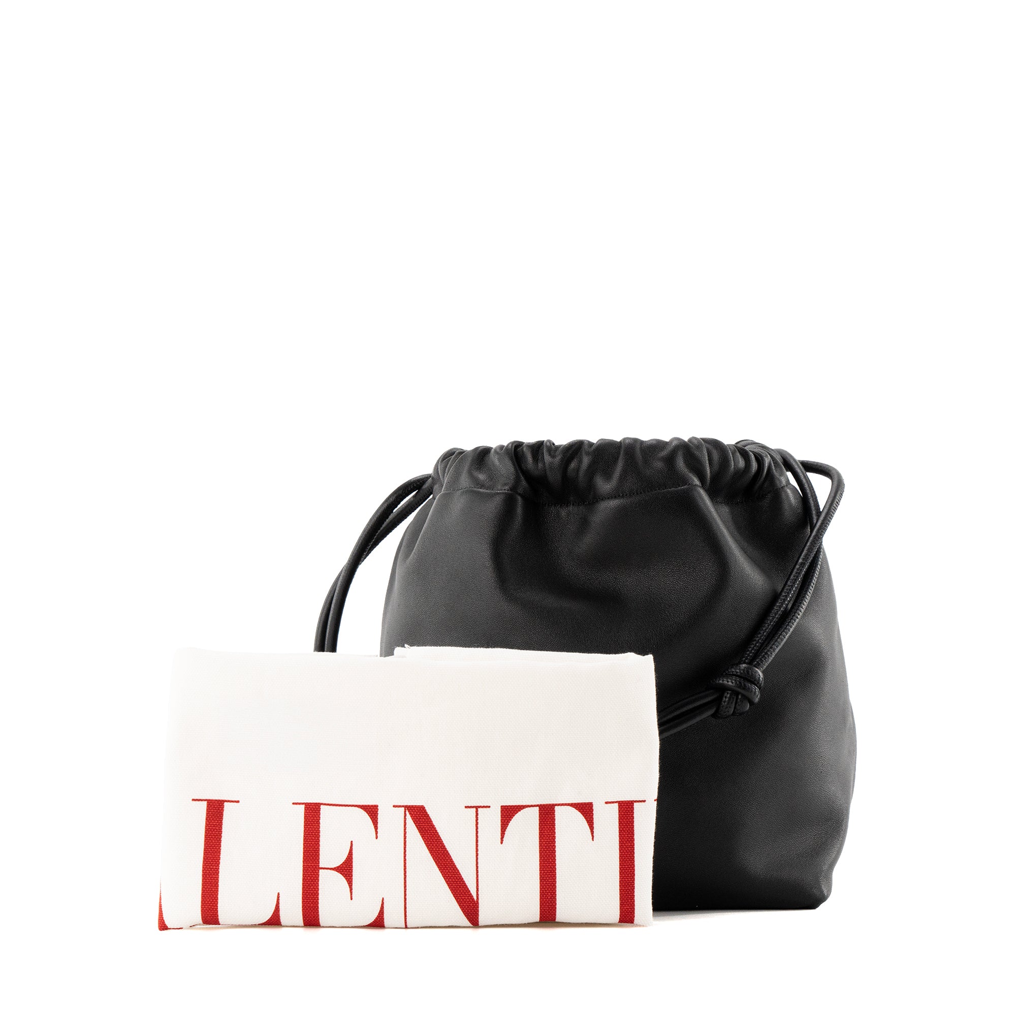 VALENTINO - Sac à bandoulière Seau Vlogo Valentino en cuir lisse noir