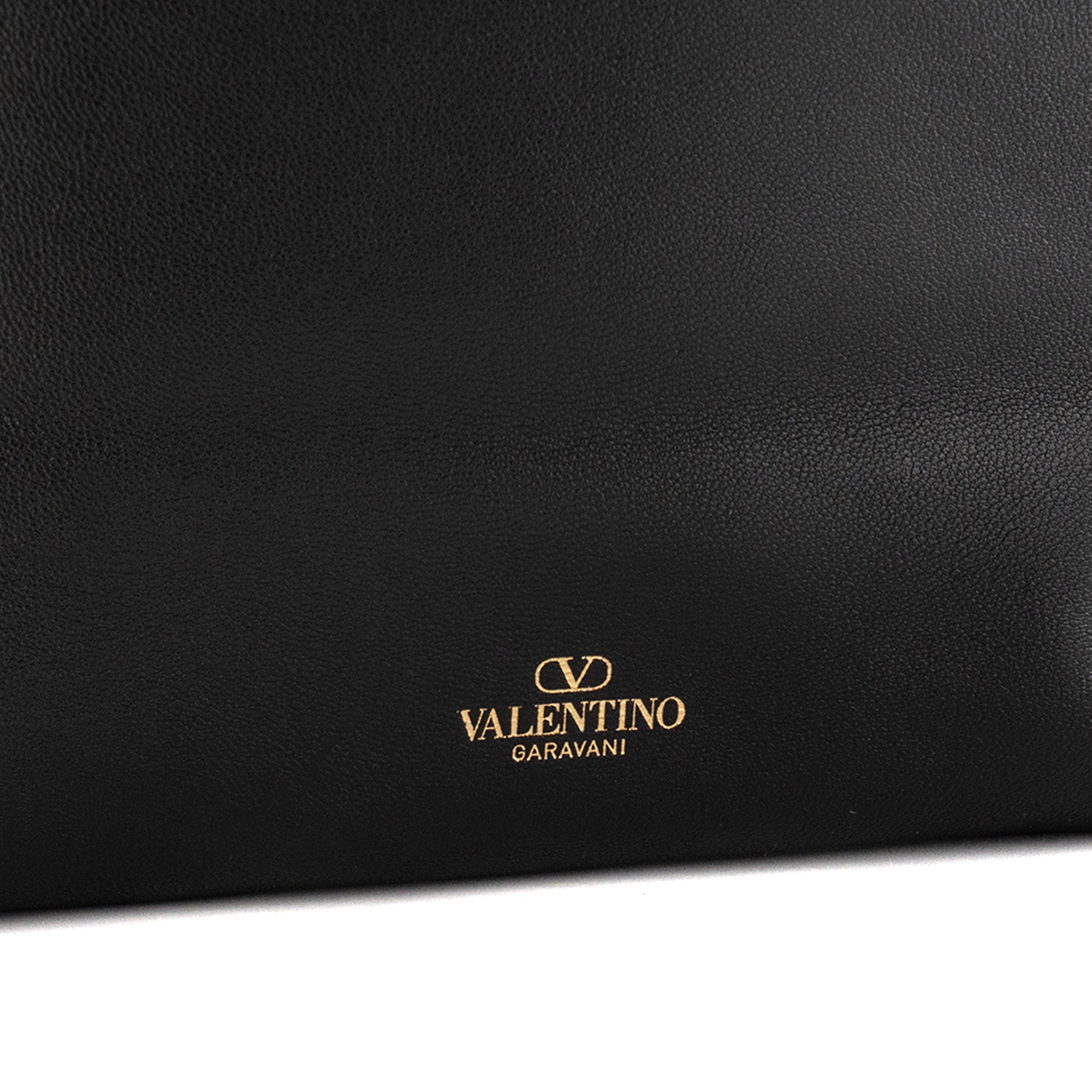 VALENTINO - Sac à bandoulière Seau Vlogo Valentino en cuir lisse noir