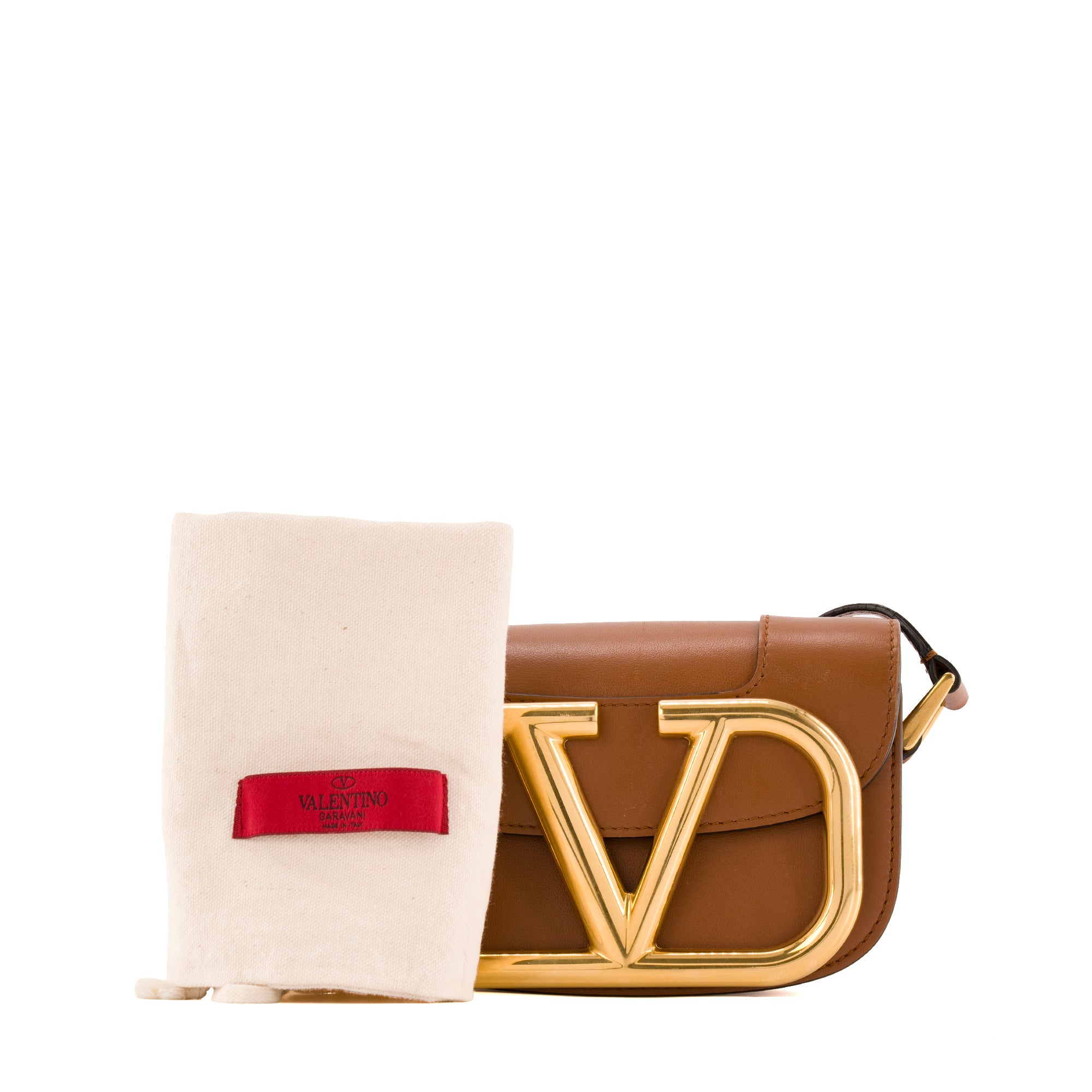 VALENTINO - Sac à bandoulière Supervee Valentino en cuir marron