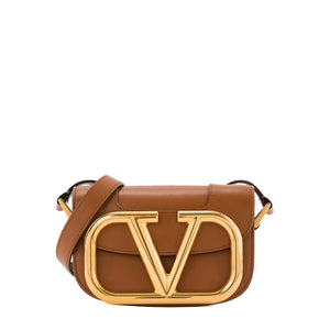 VALENTINO - Sac à bandoulière Supervee Valentino en cuir marron