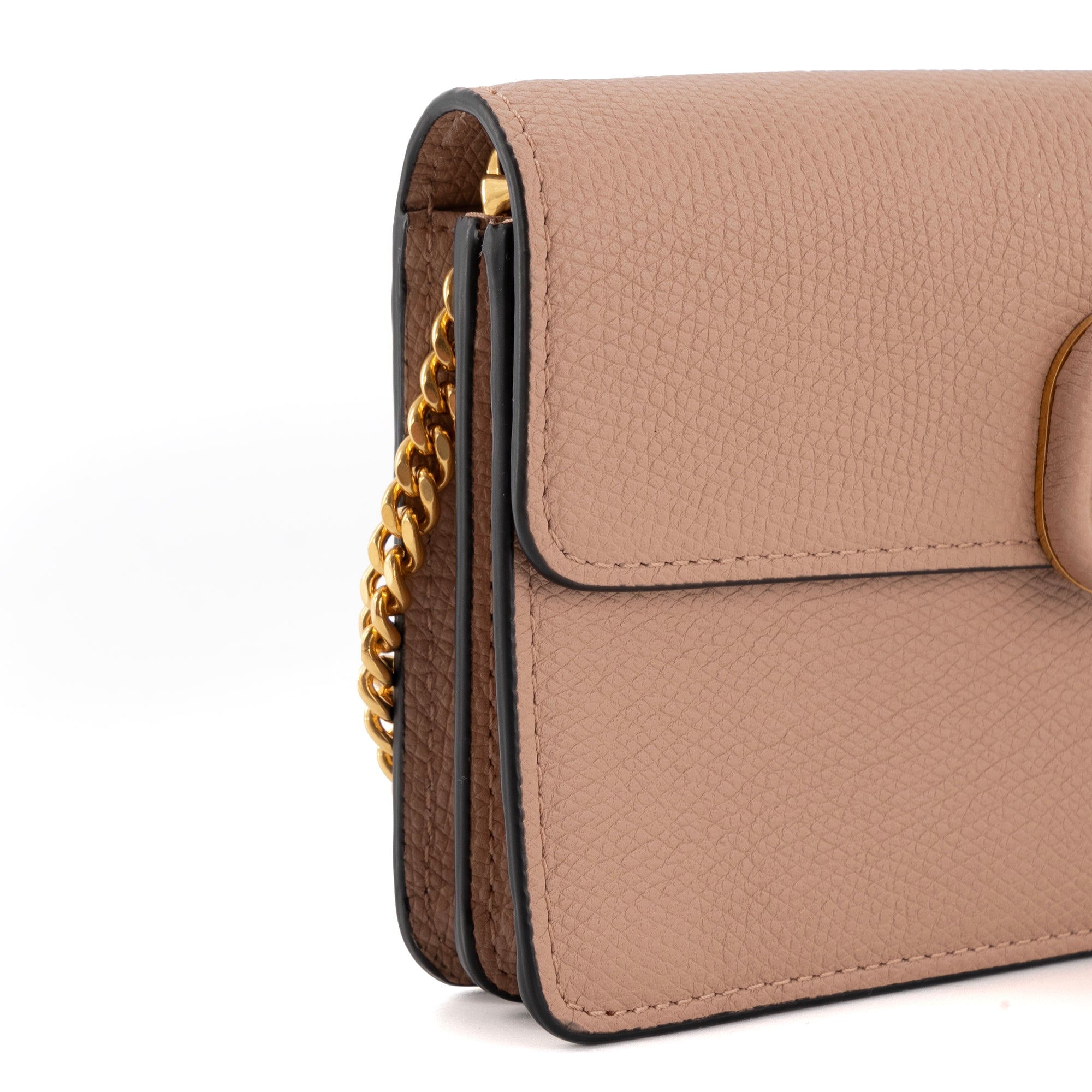 VALENTINO - Sac à bandoulière Wallet On Chain VLogo Signature Valentino en cuir grainé rose ancien
