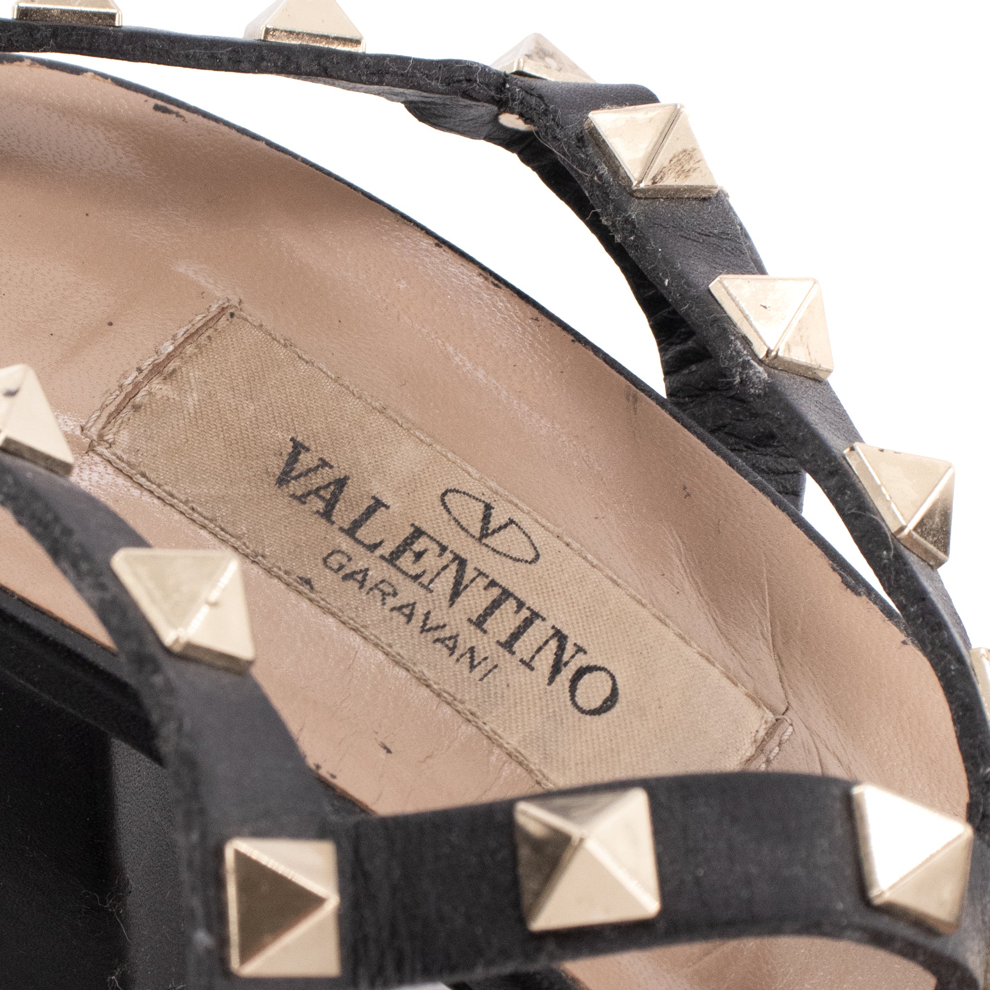 VALENTINO - Sandales à talons Rockstud Valentino en cuir noir ornées de clous (T39)