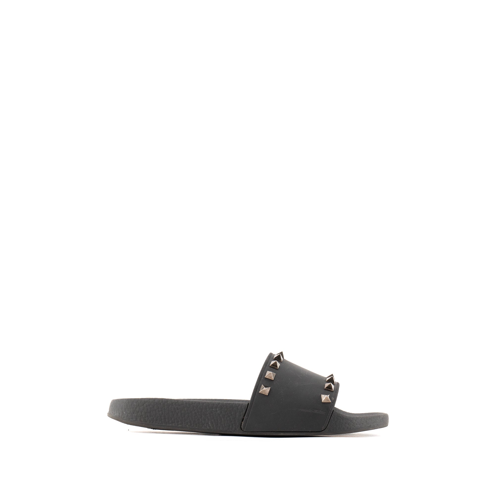 VALENTINO - Sandales Rockstud Valentino en caoutchouc et studs noir (T38)