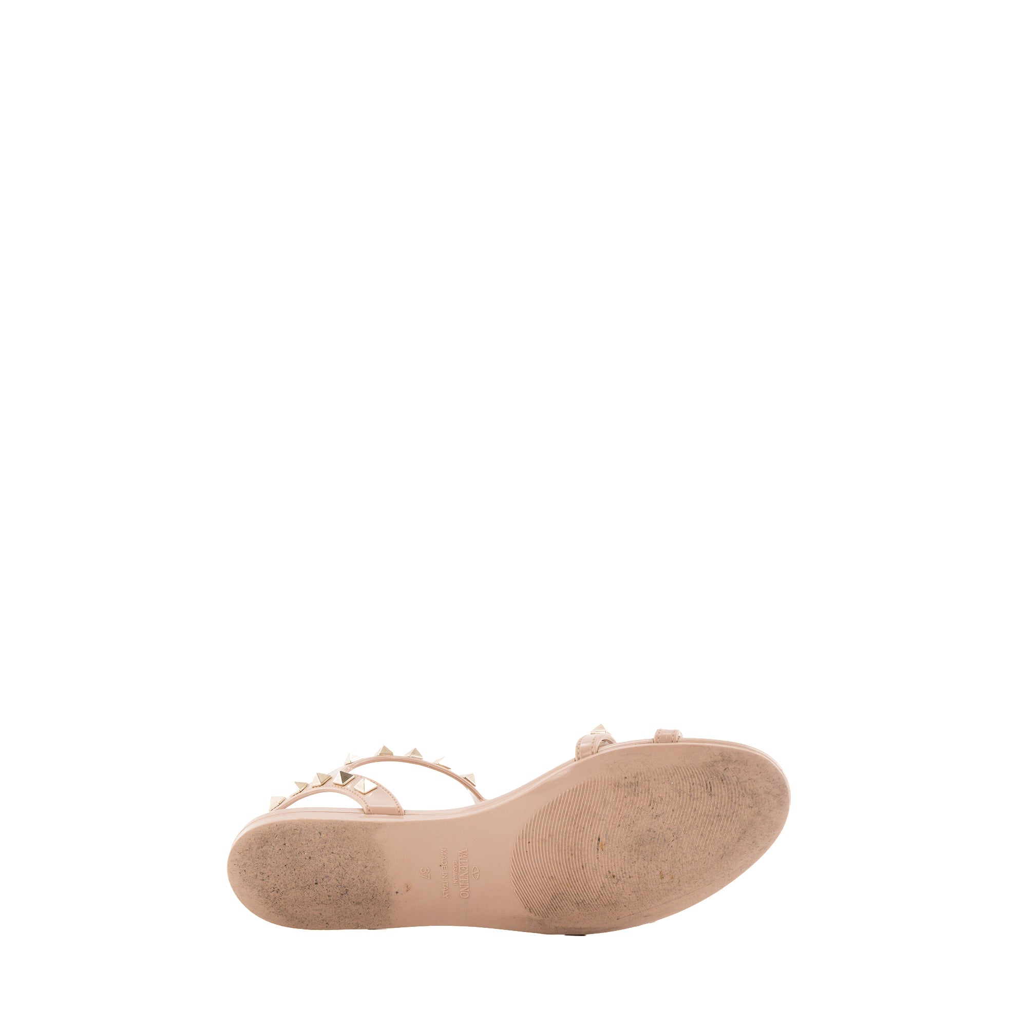 VALENTINO - Sandales Rockstud Valentino en cuir nude (T37)