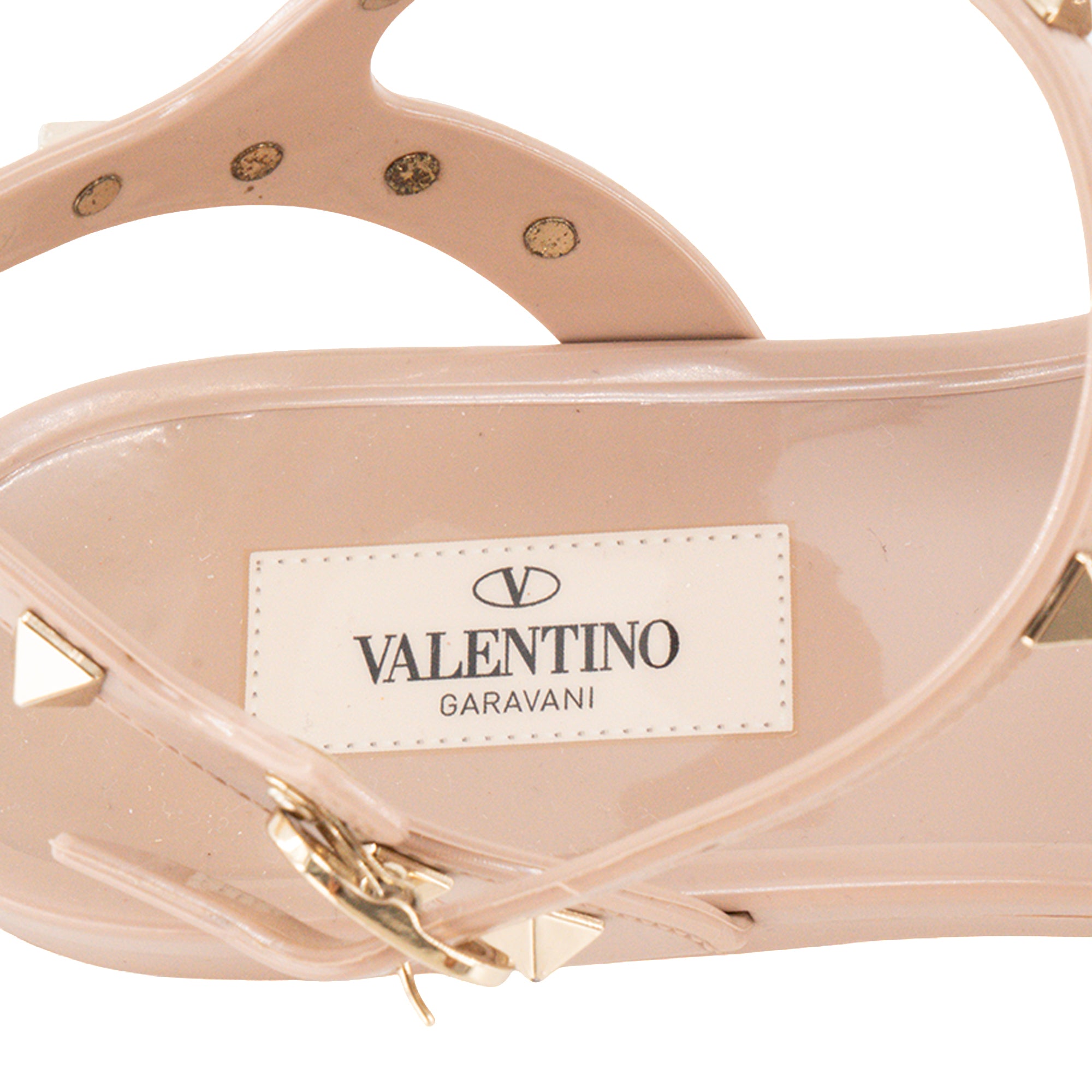 VALENTINO - Sandales Rockstud Valentino en cuir nude (T37)