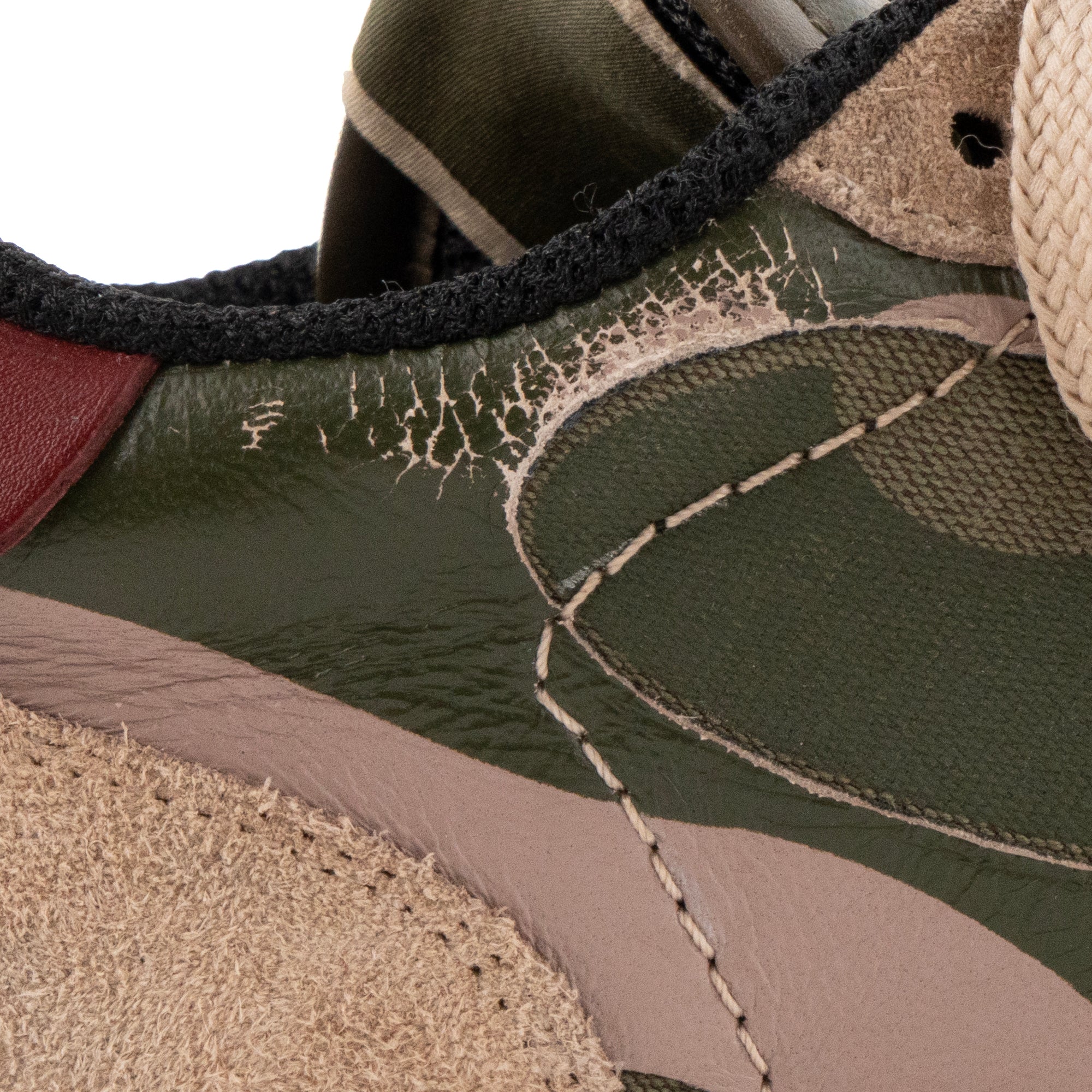 VALENTINO - Sneakers Rockrunner Valentino en toile kaki et daim marron (T36)