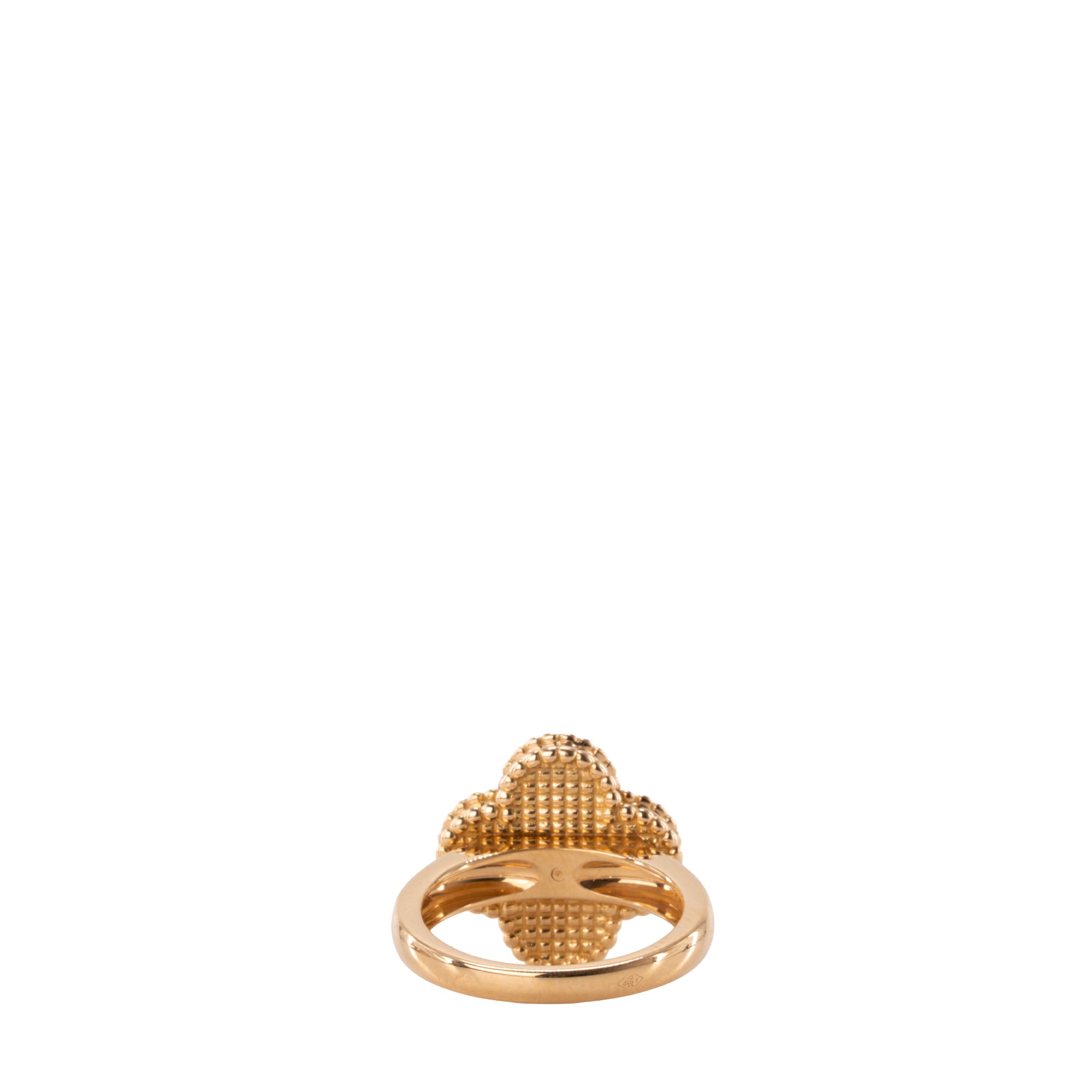 VAN CLEEF & ARPELS - Bague Vintage Alhambra Van Cleef & Arpels en or, diamant et nacre (T48)