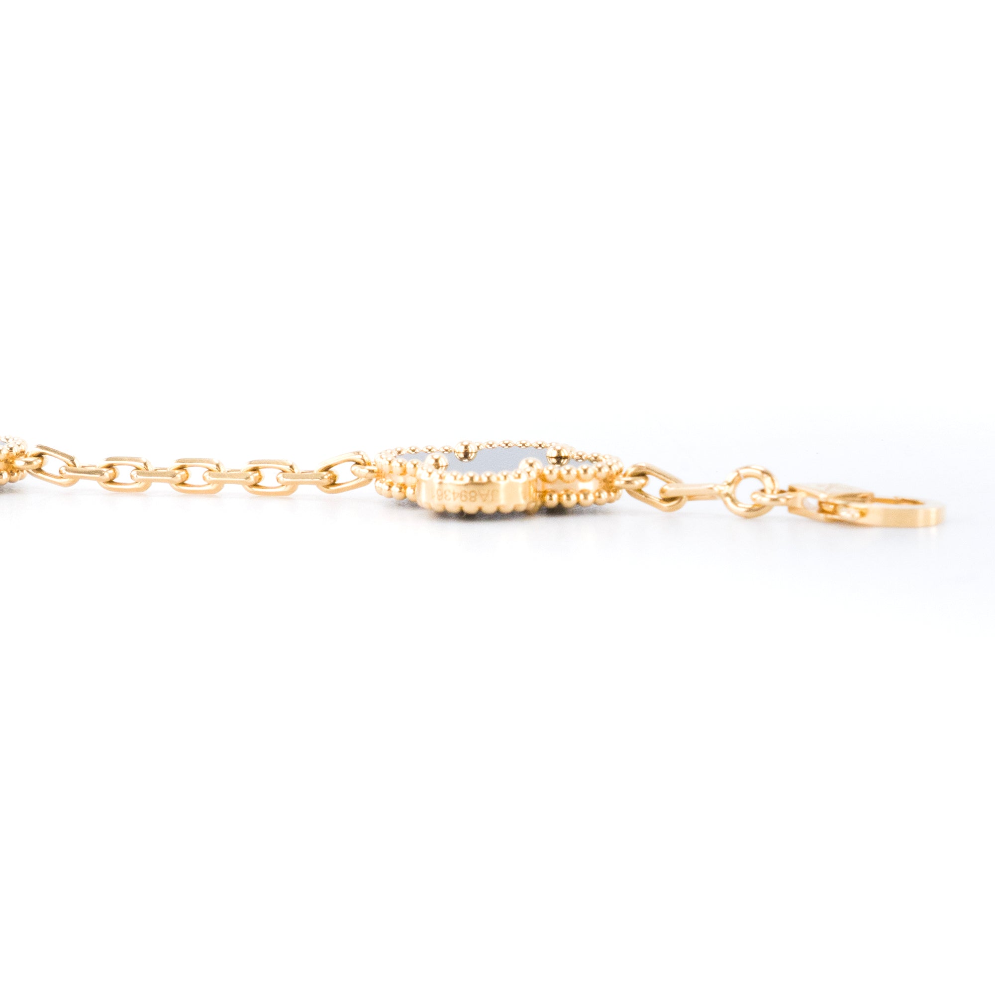 VAN CLEEF & ARPELS - Bracelet Vintage Alhambra Van Cleef & Arpels 5 motifs en or jaune et onyx