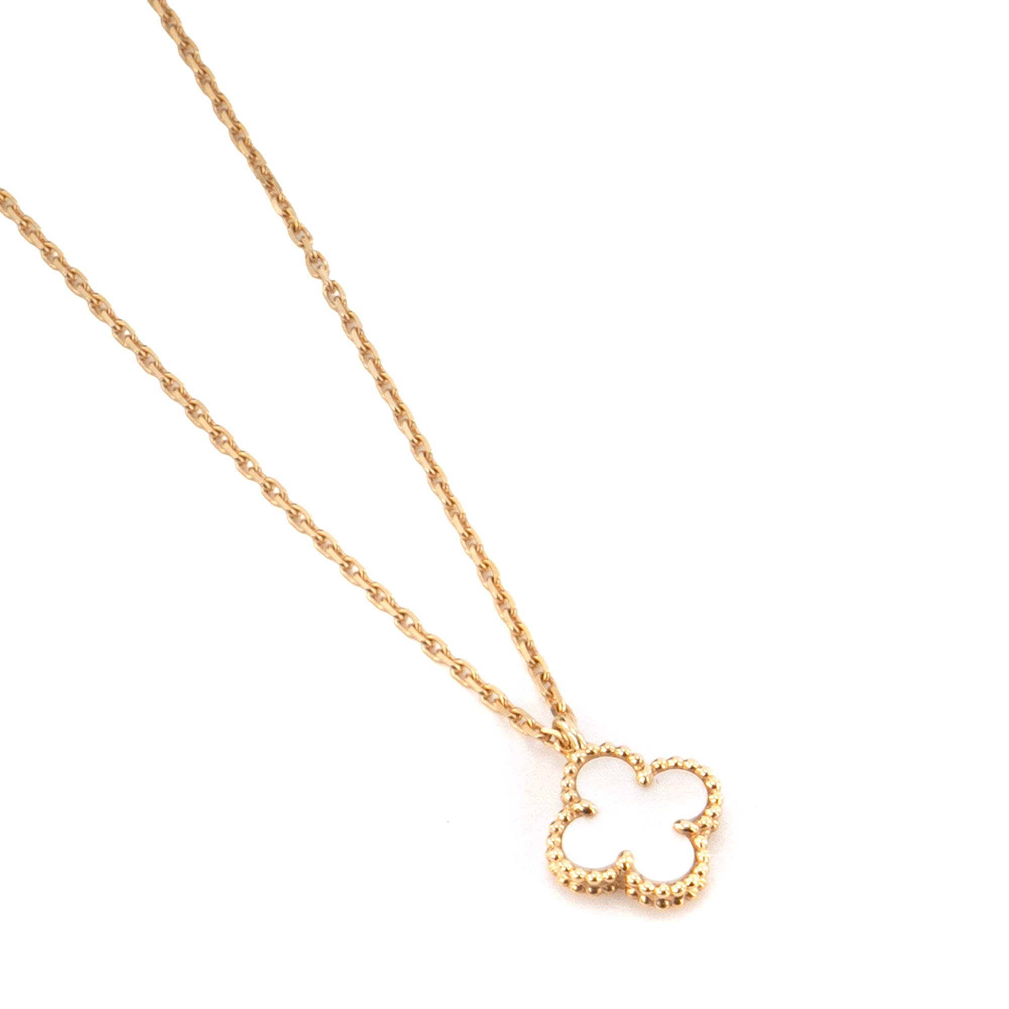 VAN CLEEF & ARPELS - Pendentif Sweet Alhambra Van Cleef & Arpels en or jaune et nacre
