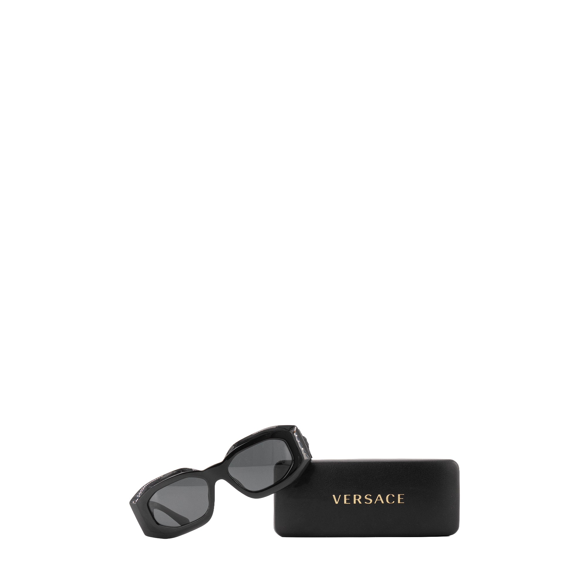 VERSACE - Lunettes de soleil Maxi Medusa Biggie Versace en plastique noir