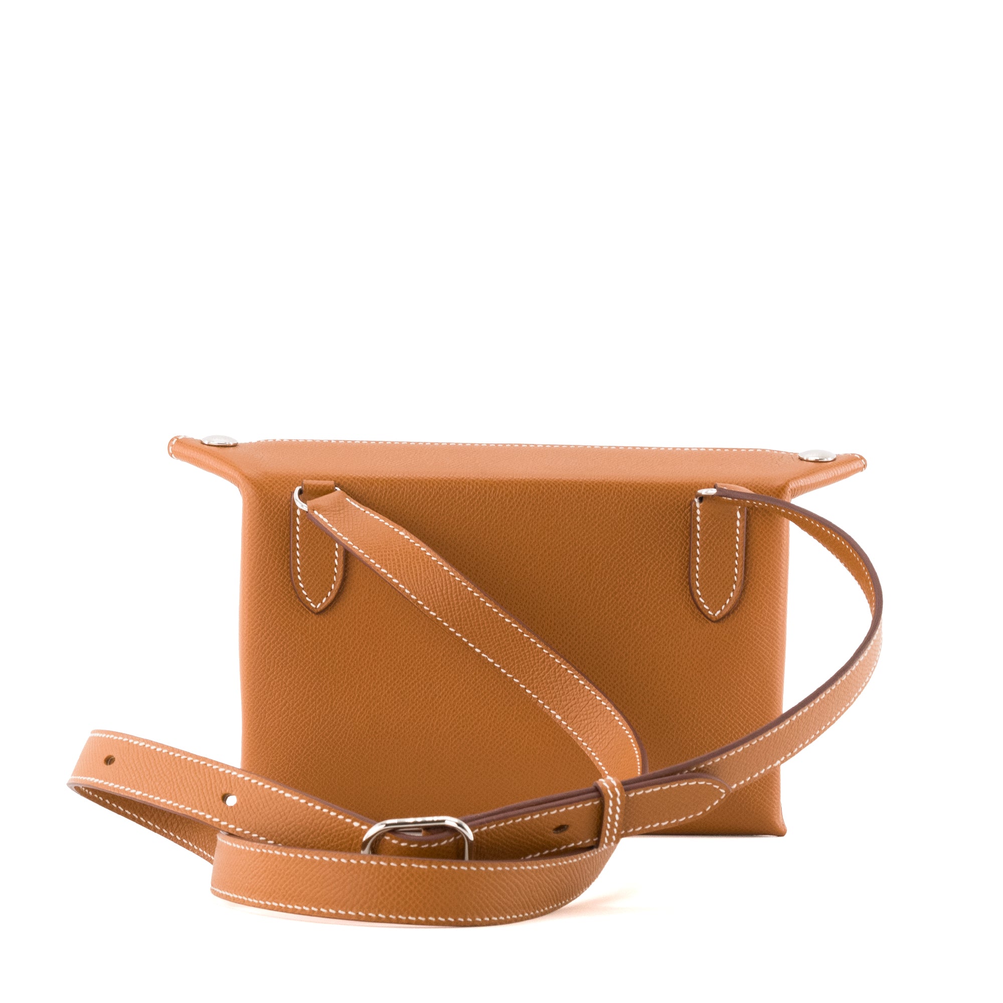 HERMÈS - Sac à bandoulière Videpoches Hermès en cuir epsom gold