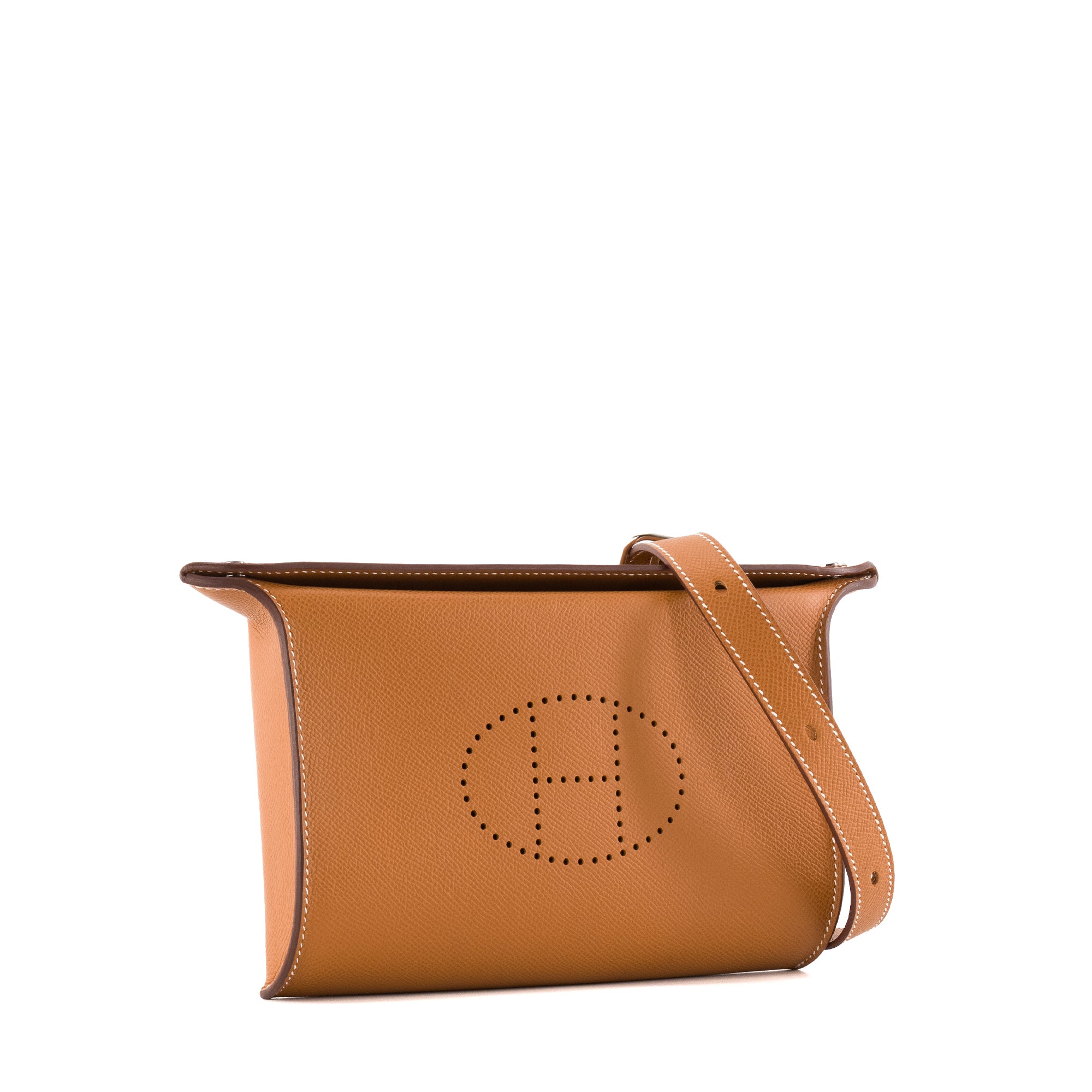 HERMÈS - Sac à bandoulière Videpoches Hermès en cuir epsom gold