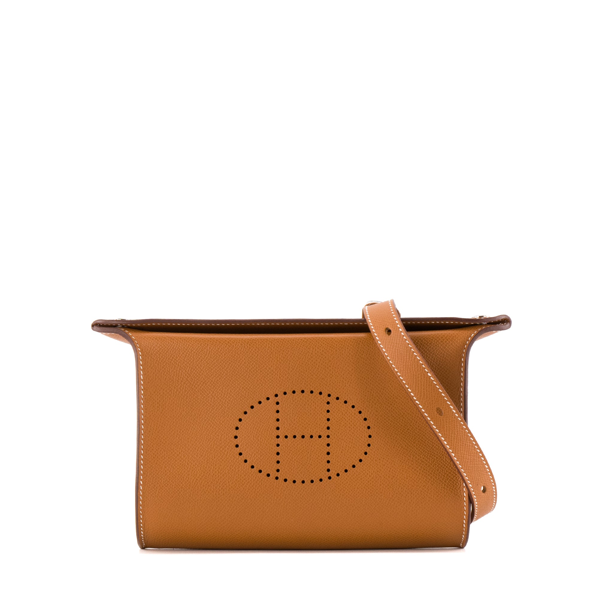 HERMÈS - Sac à bandoulière Videpoches Hermès en cuir epsom gold