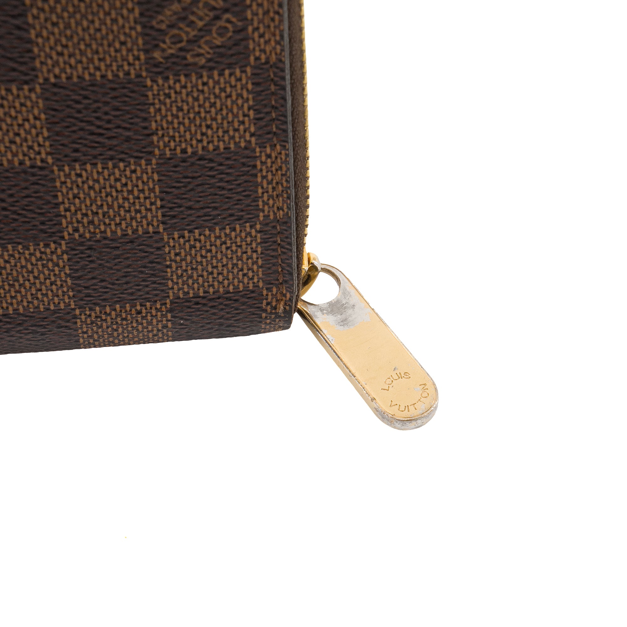 LOUIS VUITTON - Portefeuille Zippy Louis Vuitton en toile enduite damier ébène